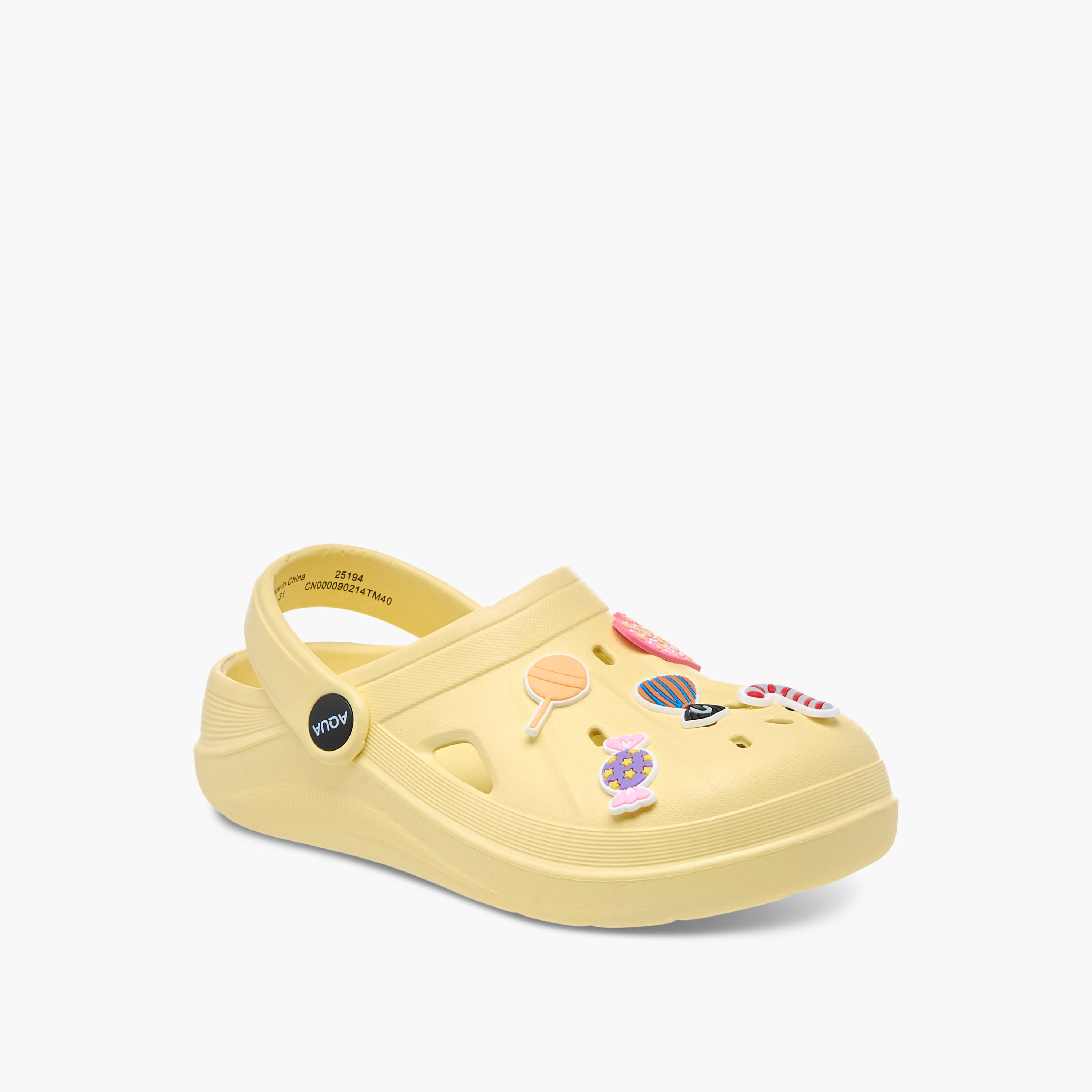 Aqua Applique Detail Clogs with Backstrap-girls-shoes-sandals-image-2