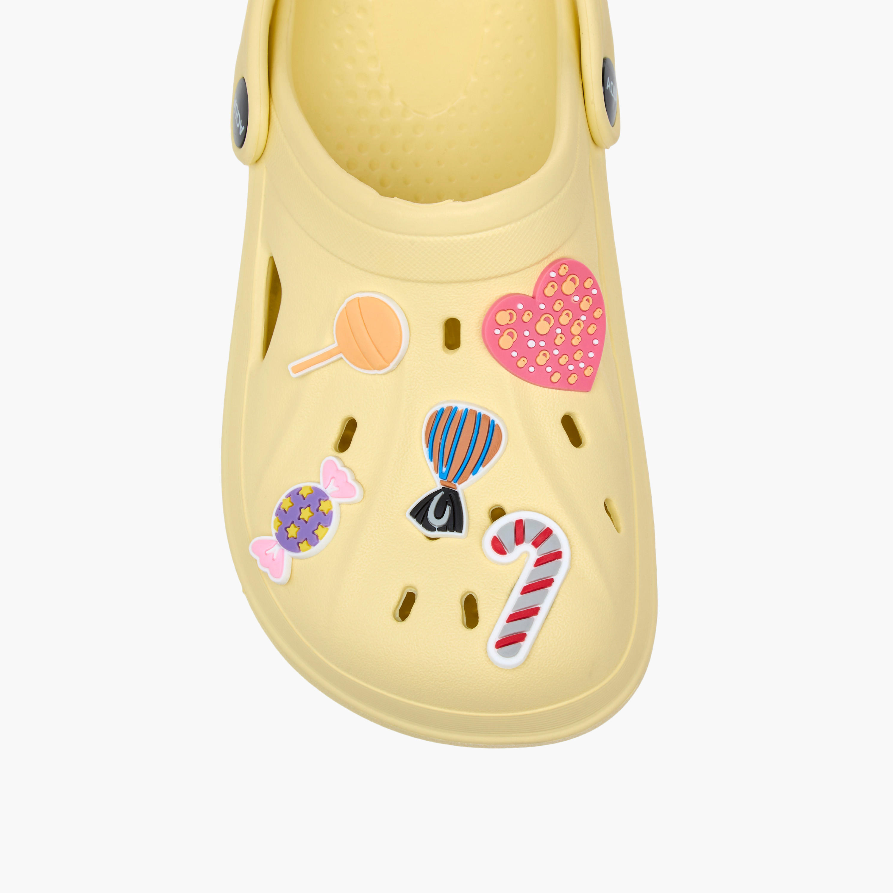 Aqua Applique Detail Clogs with Backstrap-girls-shoes-sandals-image-4