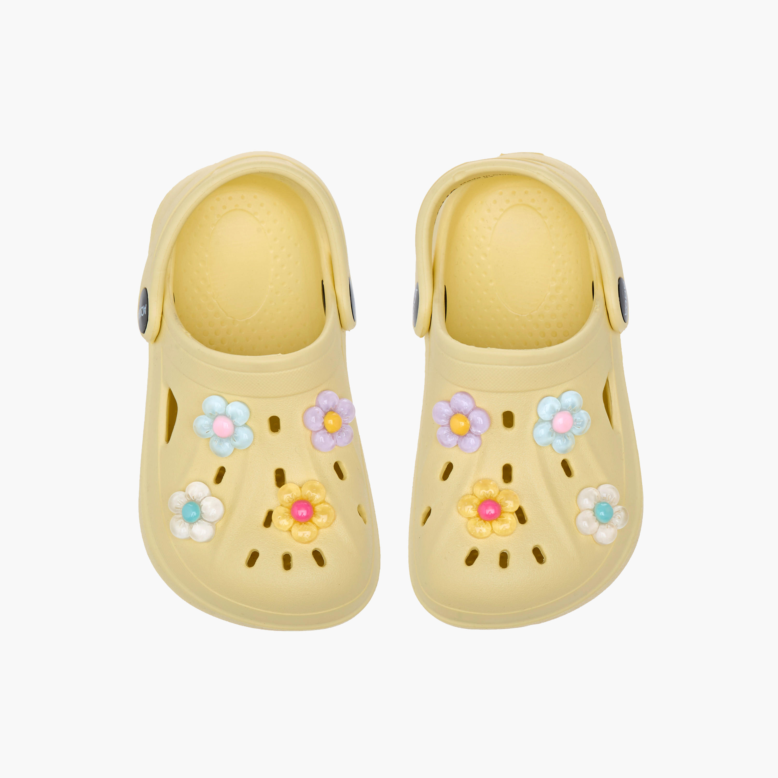 Aqua Floral Applique Clogs with Backstrap-girls-shoes-sandals-image-1