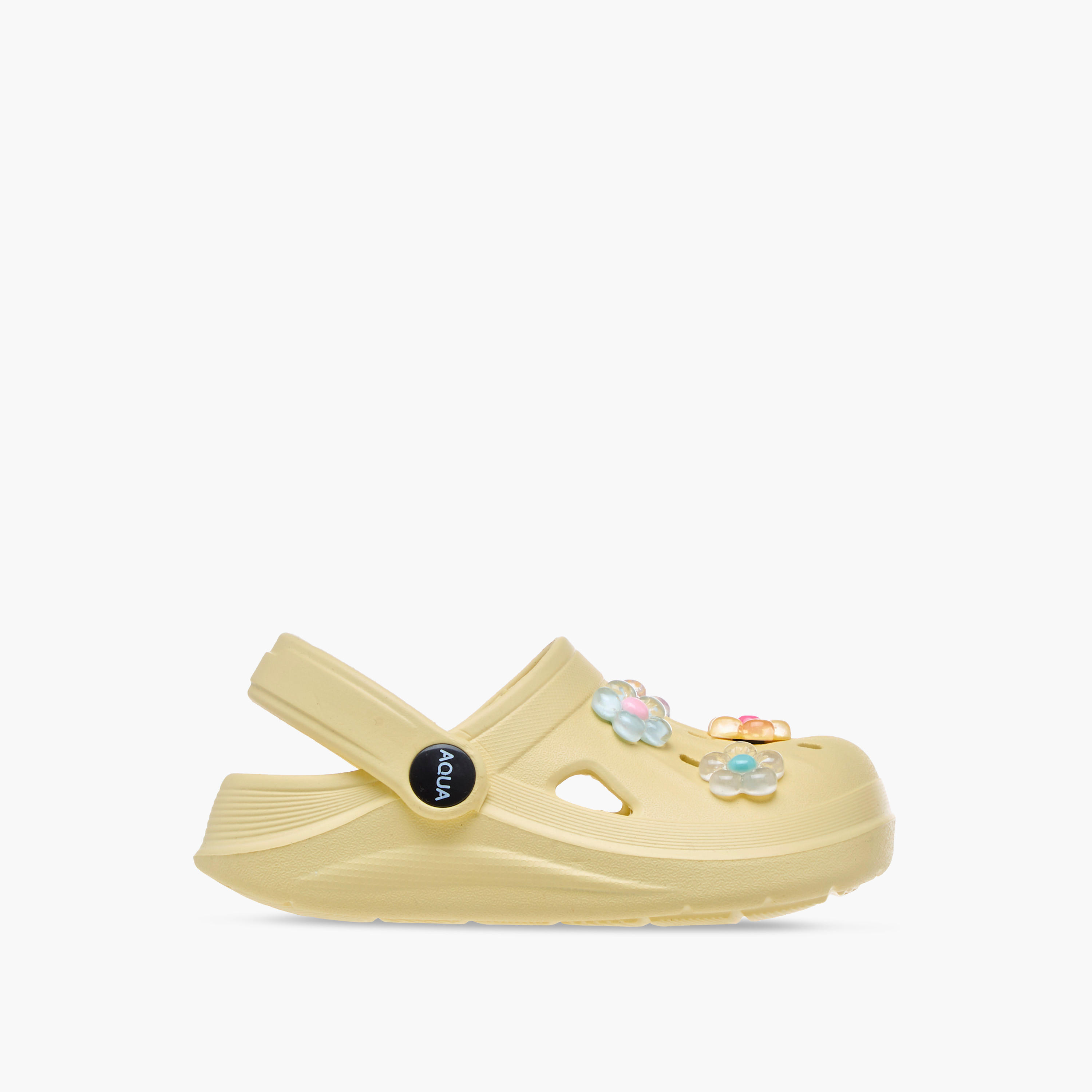 Aqua Floral Applique Clogs with Backstrap-girls-shoes-sandals-image-3