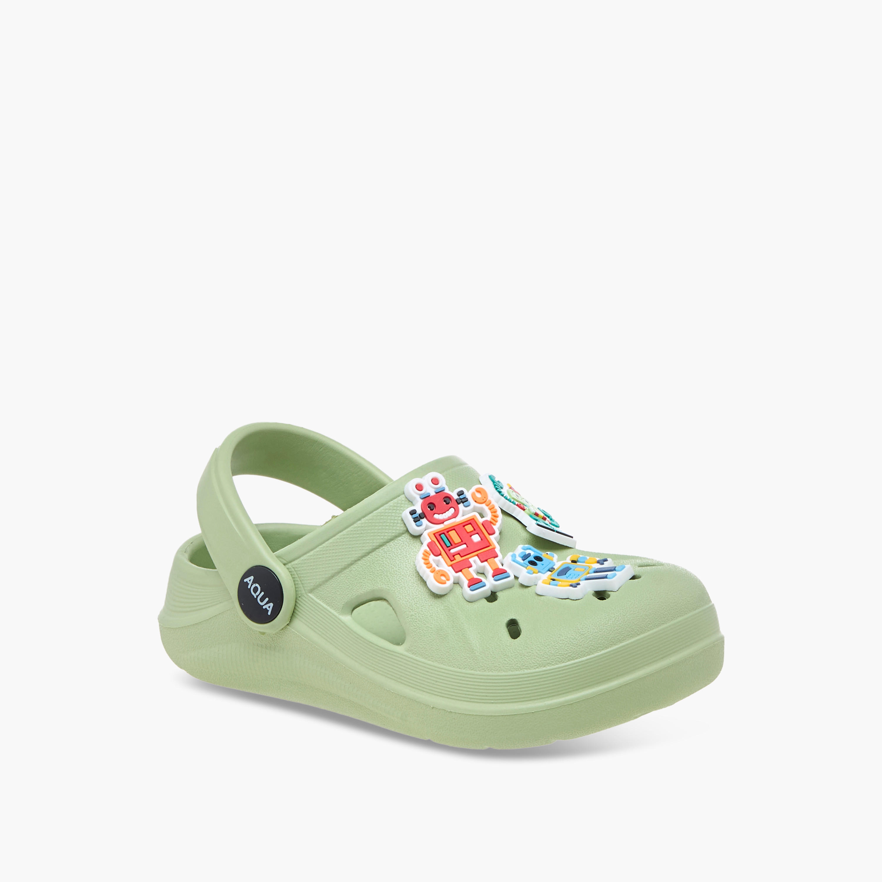 Aqua Robot Applique Clogs with Backstrap-boys-shoes-sandals-image-2