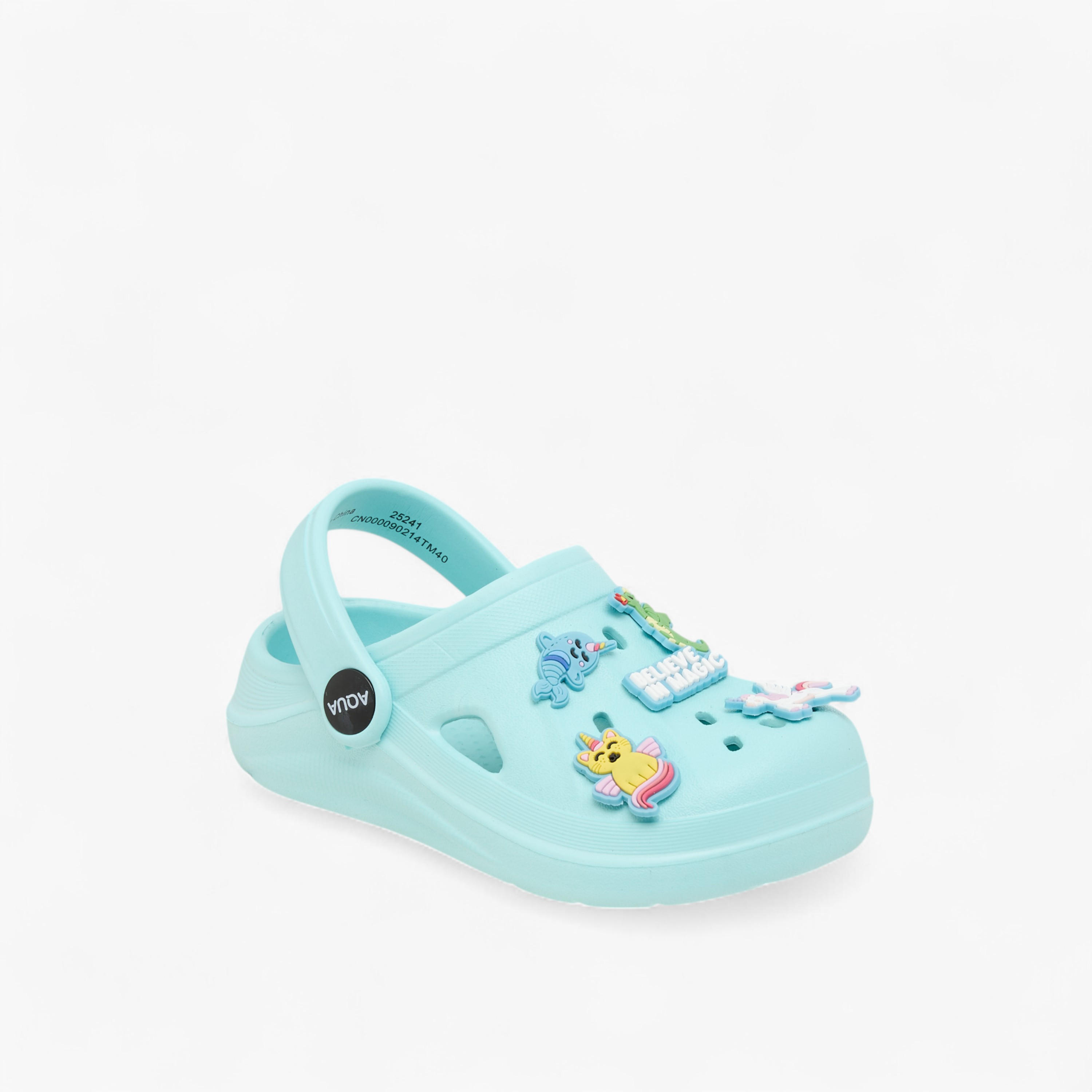 Aqua Jibbitz Charm Accent Clogs with Backstrap-girls-shoes-sandals-image-2