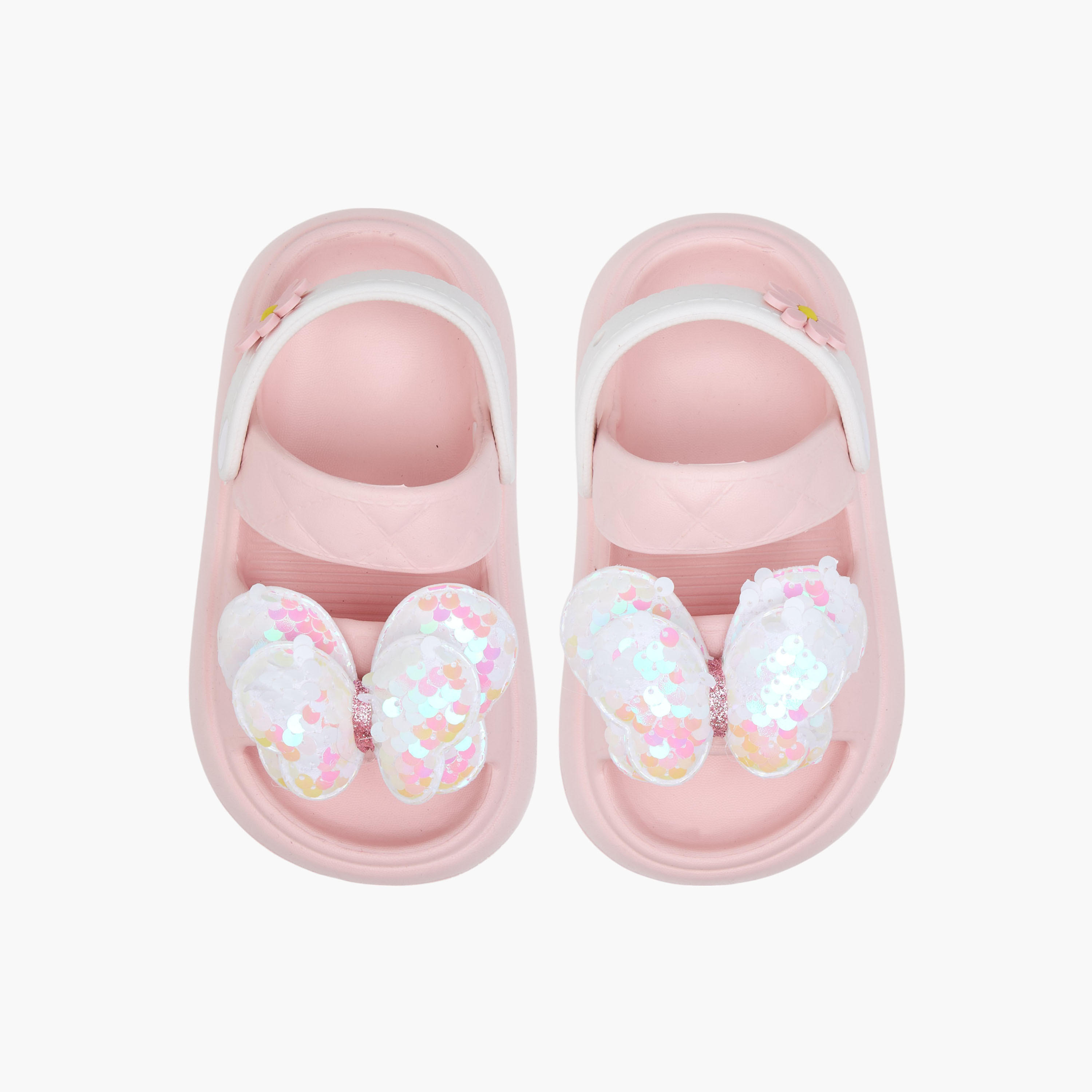 Aqua Butterfly Applique Detail Slides with Backstrap-girls-shoes-flipflopsandslides-image-1