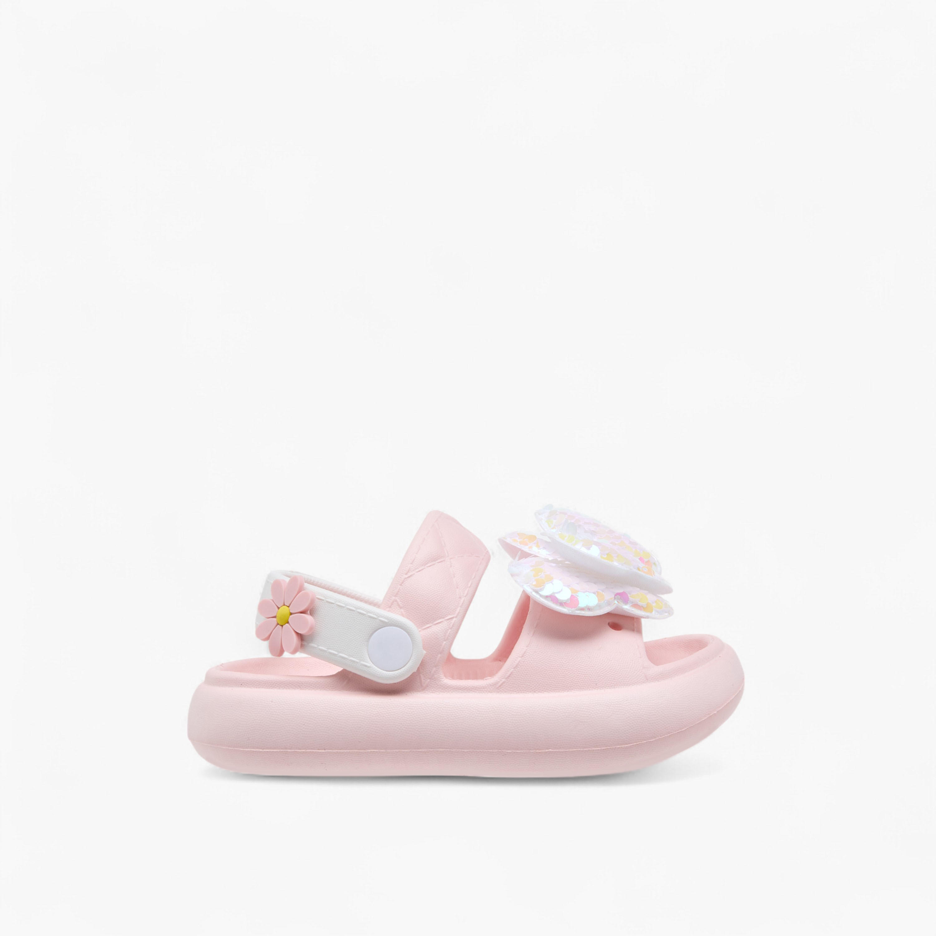 Aqua Butterfly Applique Detail Slides with Backstrap-girls-shoes-flipflopsandslides-image-3