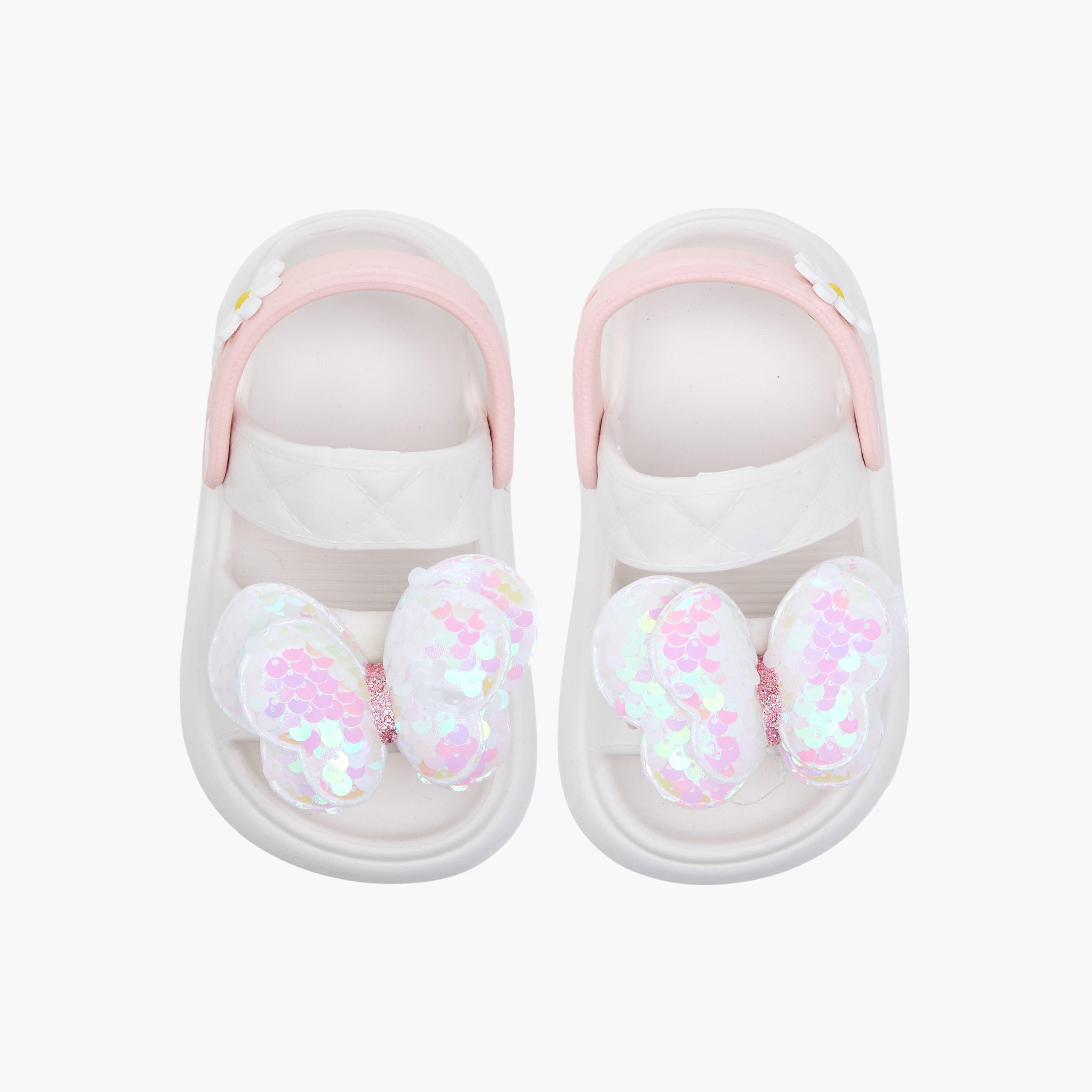 Aqua Butterfly Applique Detail Slides with Backstrap-girls-shoes-flipflopsandslides-image-1