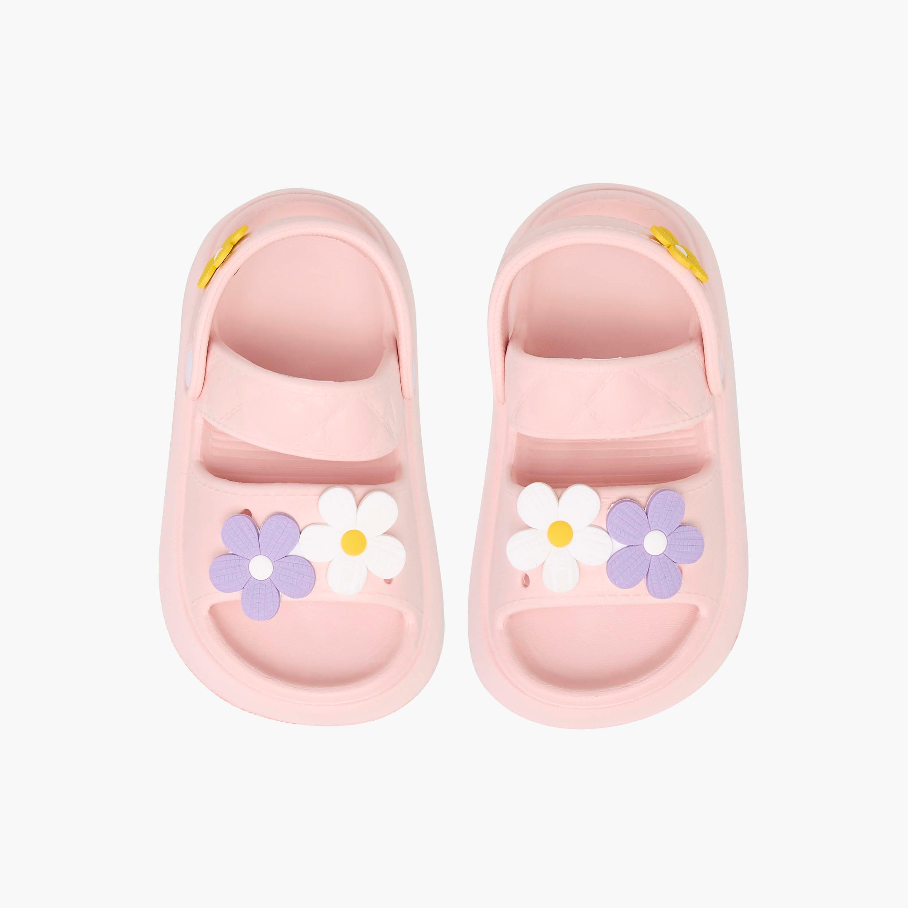 Aqua Flower Accent Sandals with Backstrap-girls-shoes-sandals-image-1