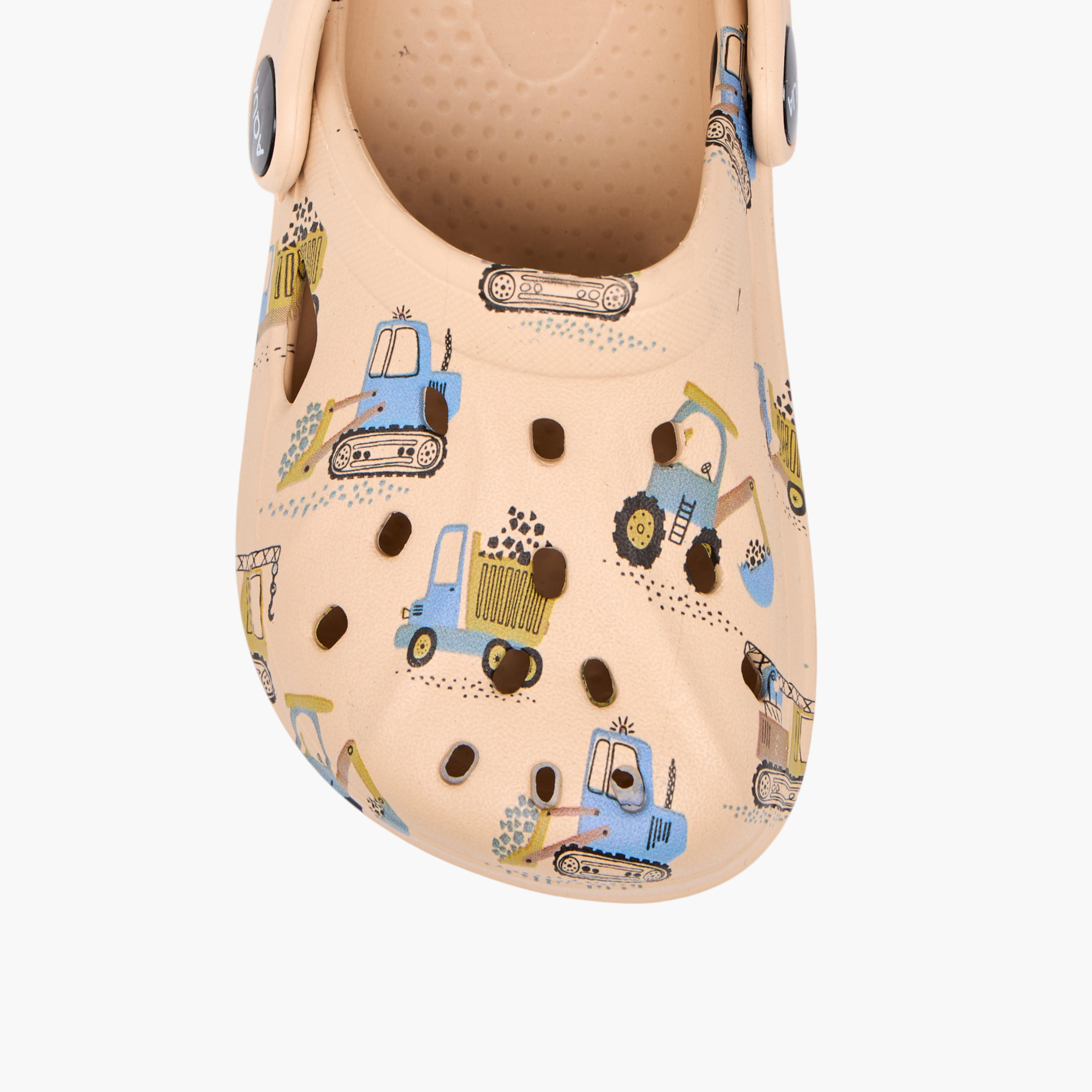 Aqua Boys Vehicle Print Clogs-boys-shoes-sandals-image-4