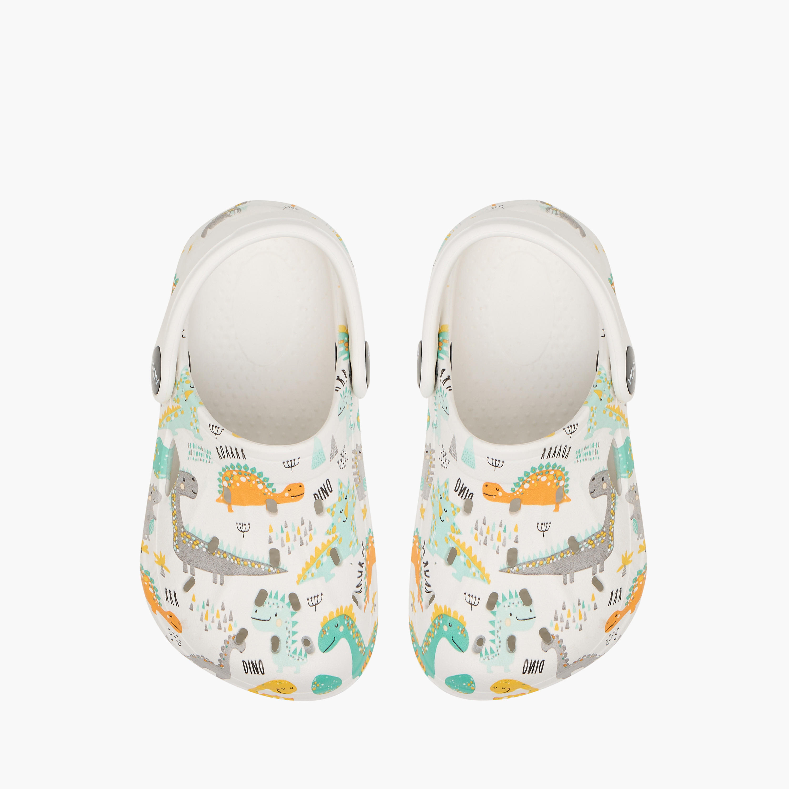 Aqua Dino Print Clogs with Backstrap-boys-shoes-sandals-image-1