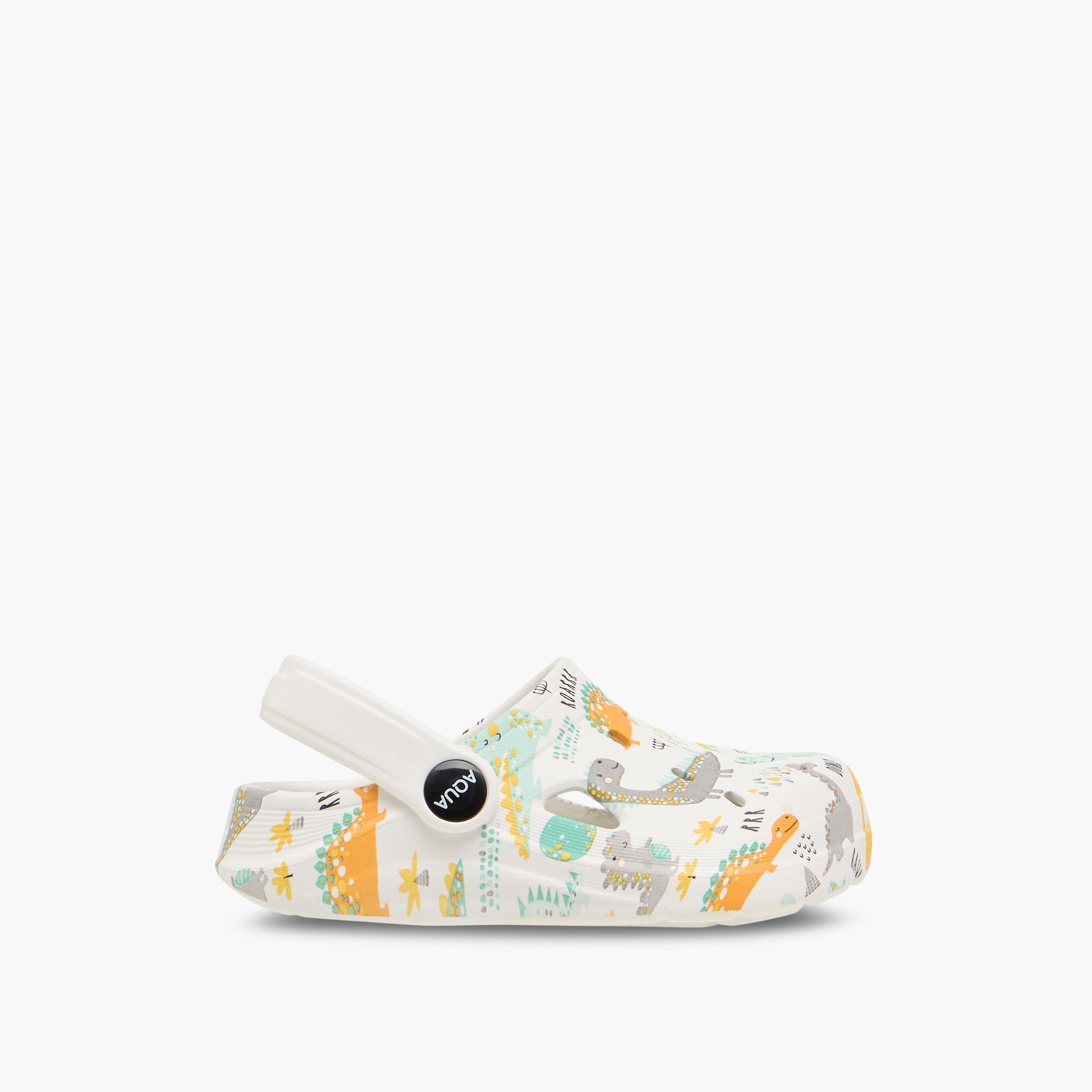 Aqua Dino Print Clogs with Backstrap-boys-shoes-sandals-image-3