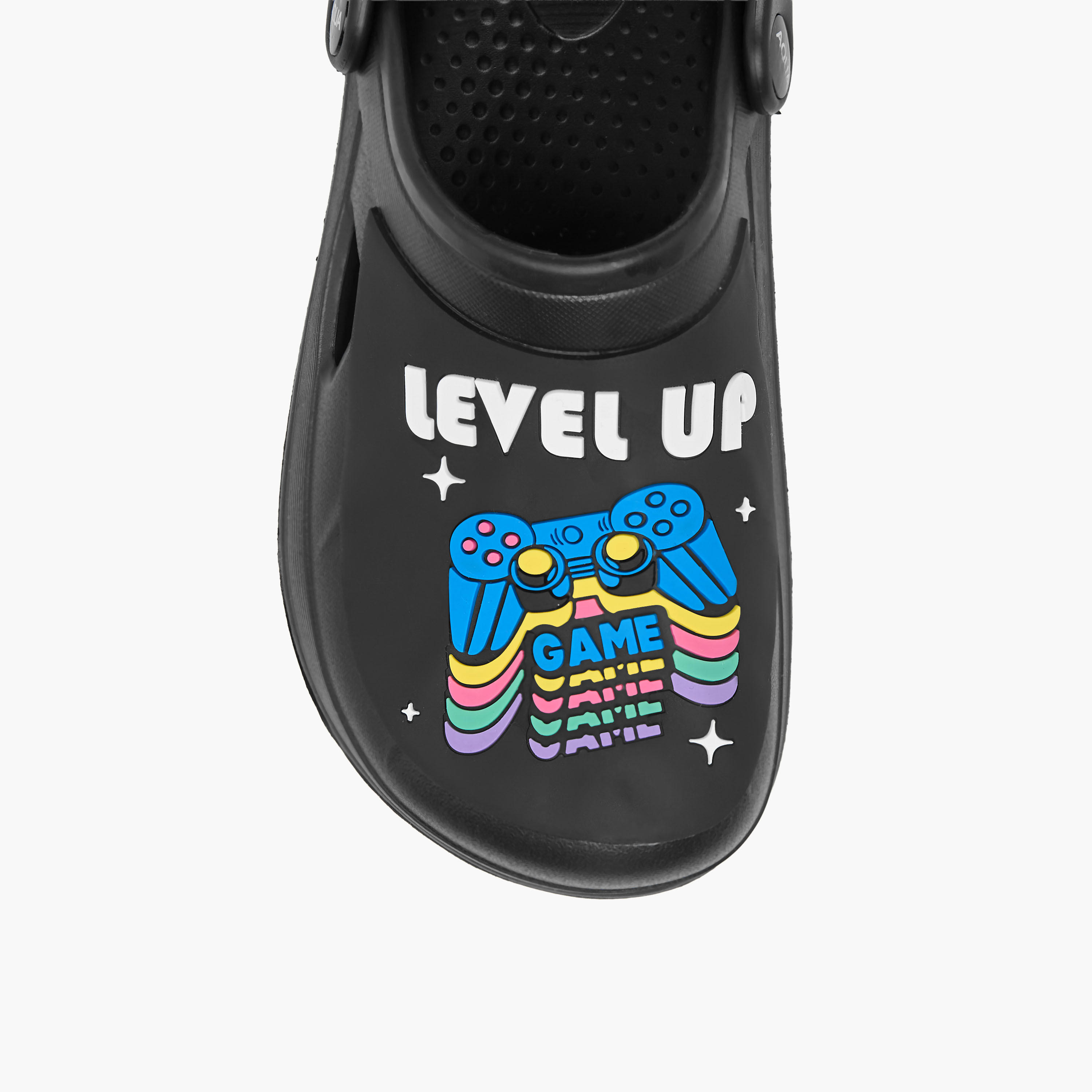 Aqua Boys Game Applique Clogs-boys-shoes-sandals-image-4