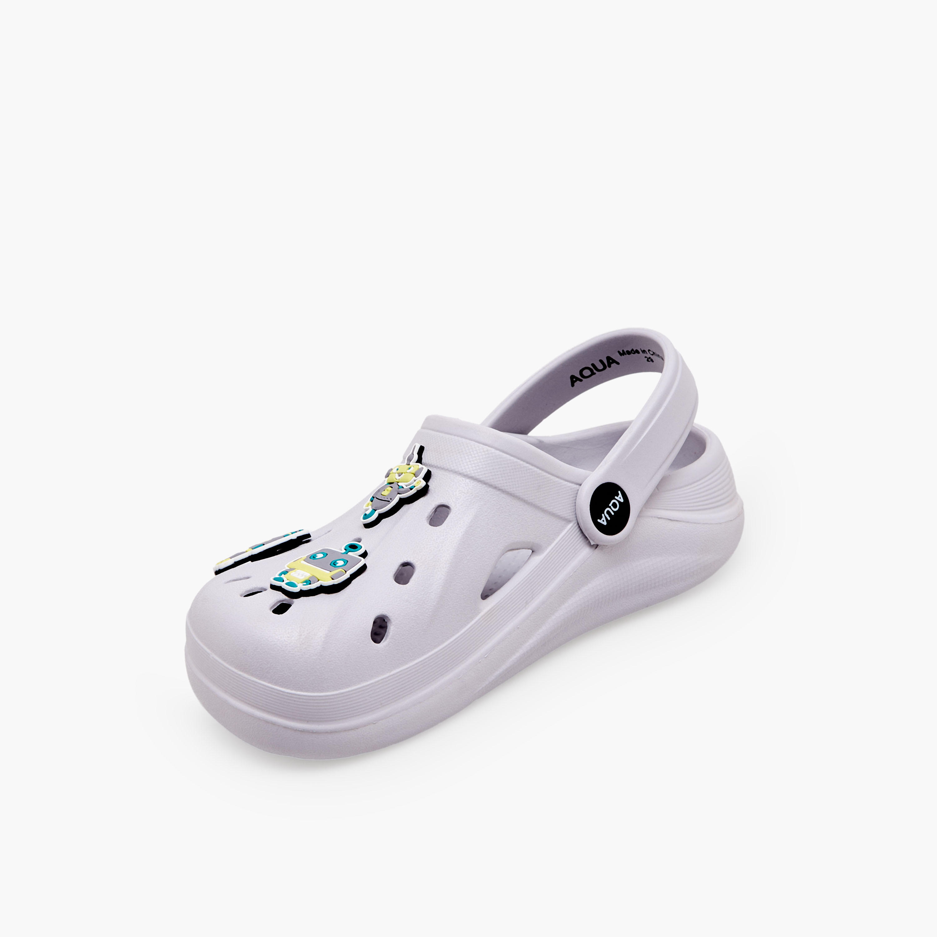 Aqua Boys Robot Jibbitz Clogs-boys-shoes-sandals-image-4
