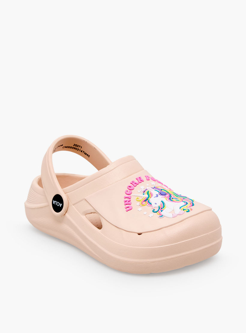 صندل كلوج مع حزام خلفي وزينة يونيكورن للبنات من أكوا-girls-shoes-sandals-image-2