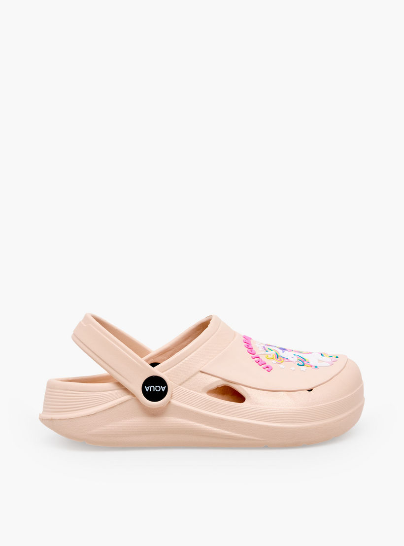 صندل كلوج مع حزام خلفي وزينة يونيكورن للبنات من أكوا-girls-shoes-sandals-image-3