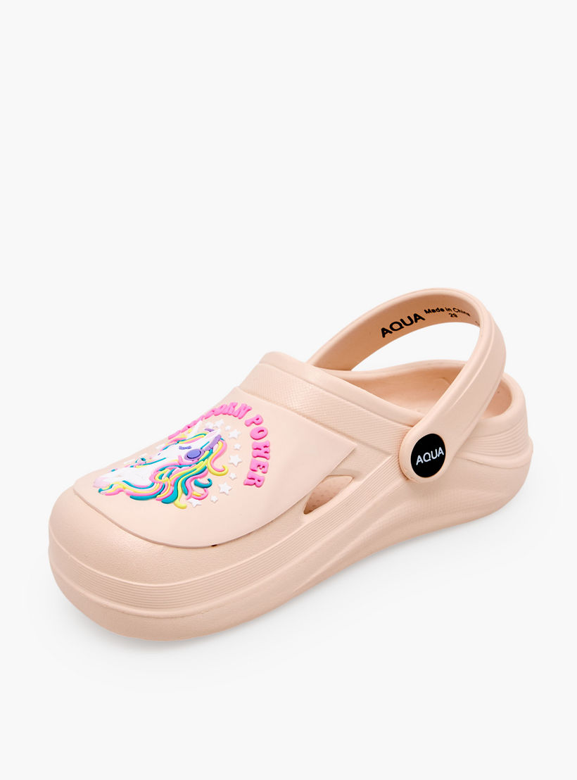 صندل كلوج مع حزام خلفي وزينة يونيكورن للبنات من أكوا-girls-shoes-sandals-image-4