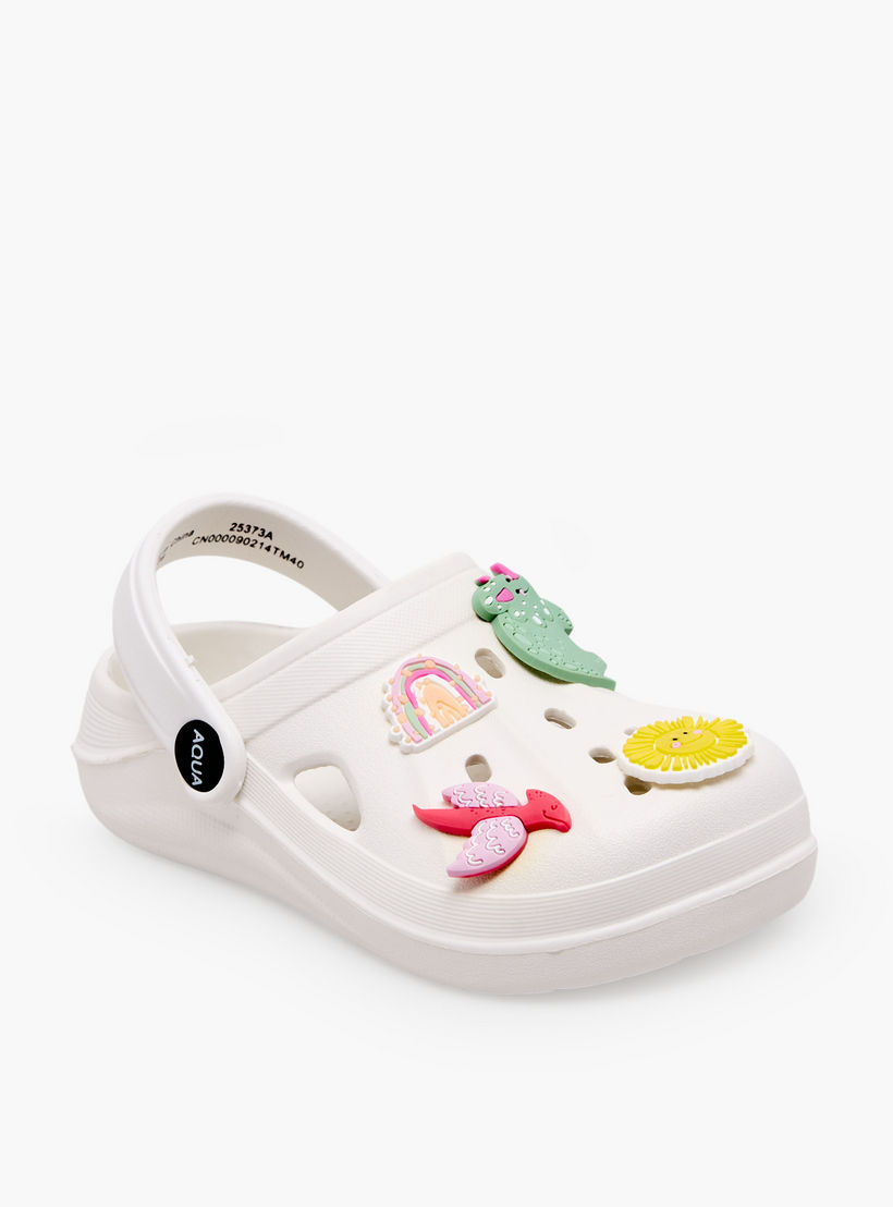Aqua Girls Applique Detail Clogs-girls-shoes-sandals-image-2