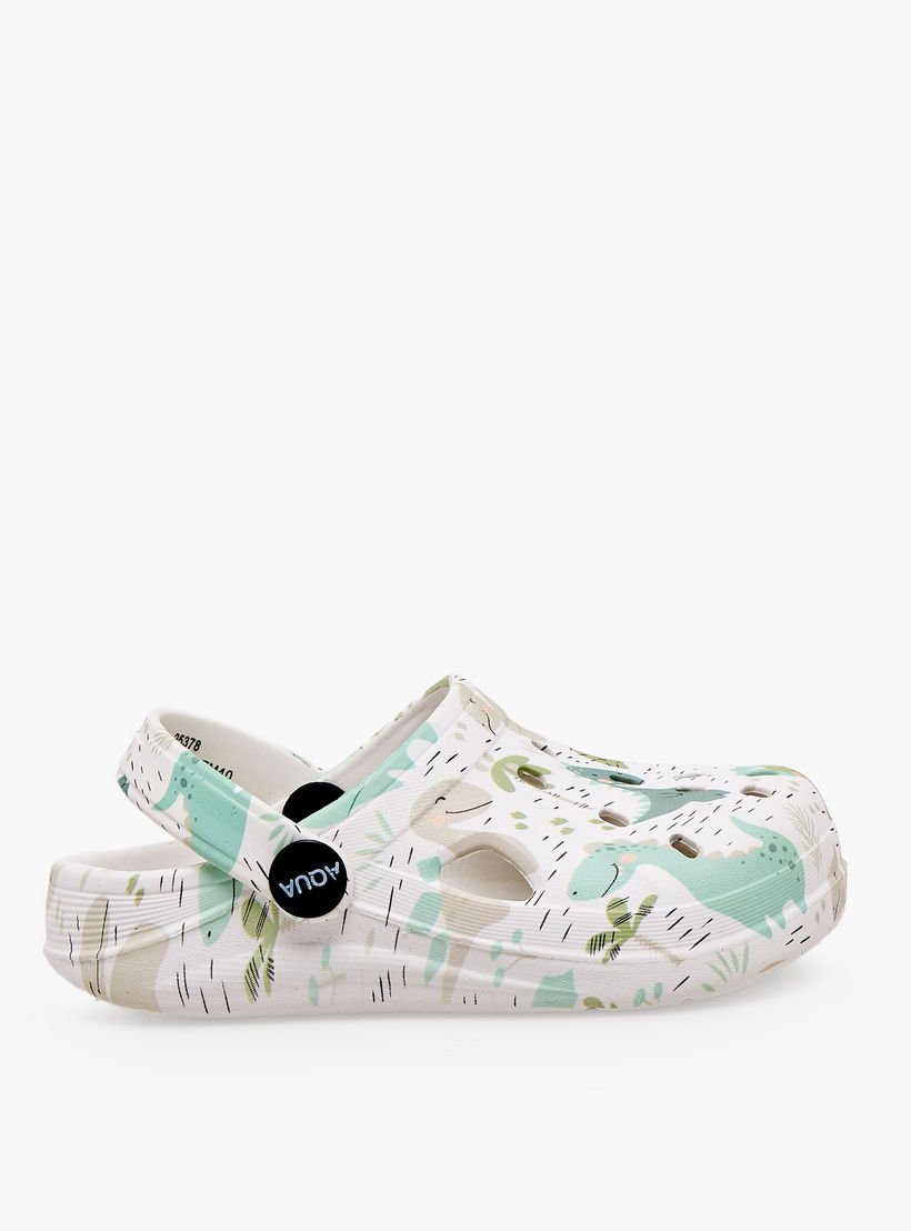 Aqua Boys Dinosaur Print Clogs-boys-shoes-sandals-image-3