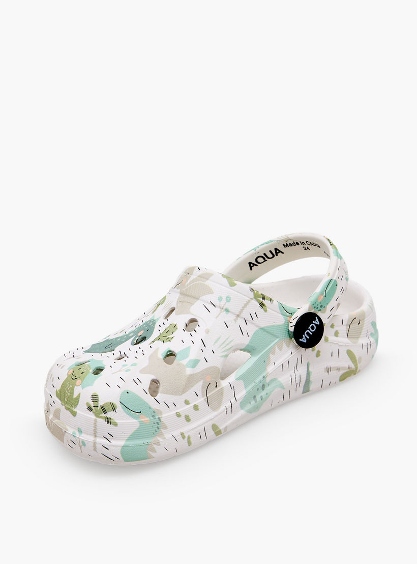 Aqua Boys Dinosaur Print Clogs-boys-shoes-sandals-image-4