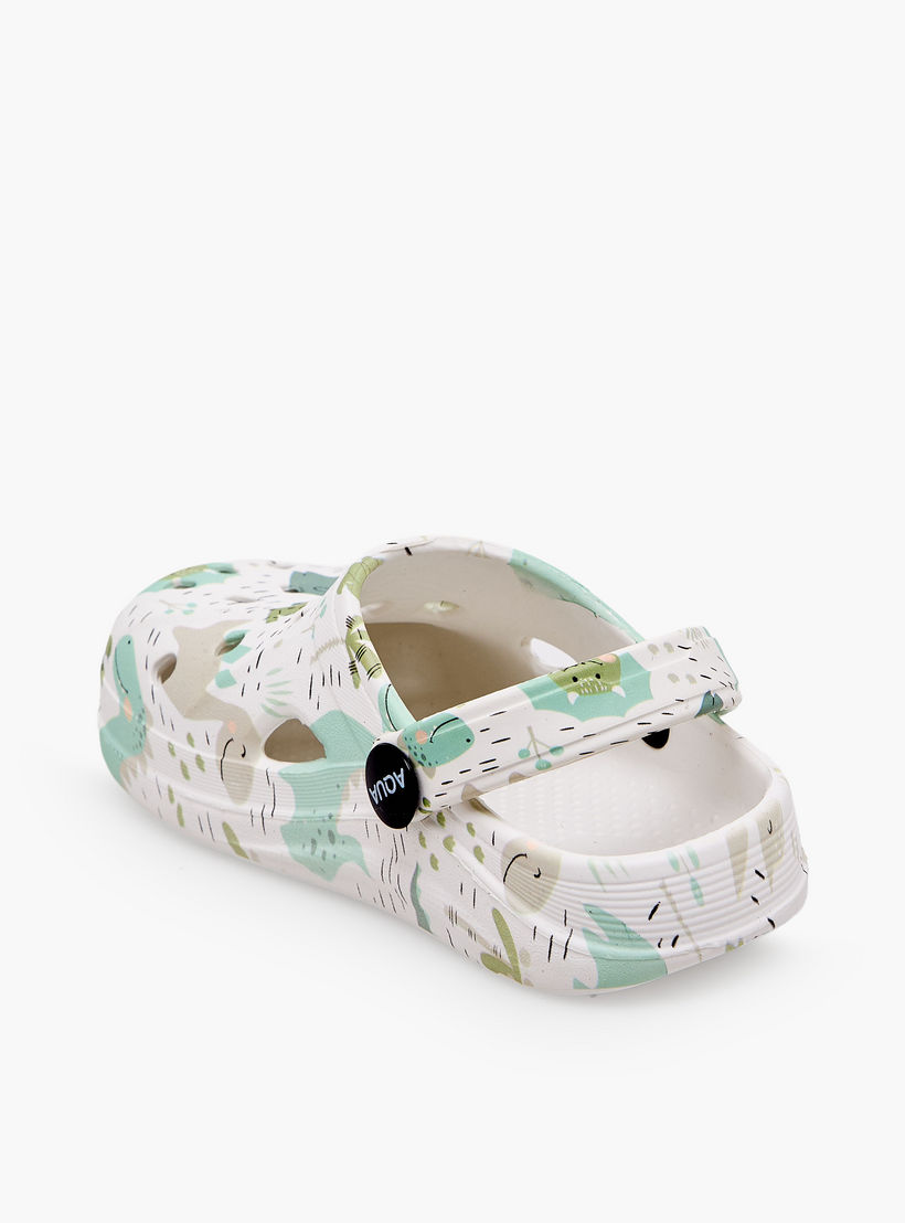 Aqua Boys Dinosaur Print Clogs-boys-shoes-sandals-image-5