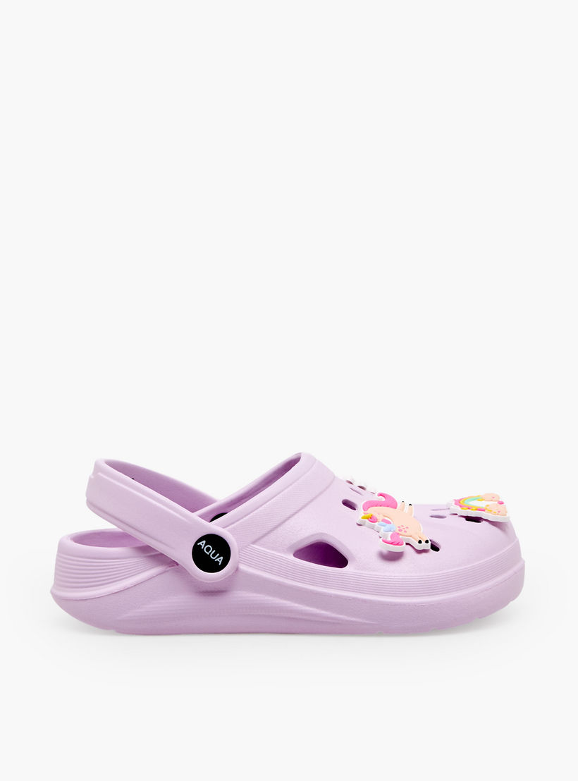 Aqua Girls Unicorn Jibbitz Clogs-girls-shoes-sandals-image-3