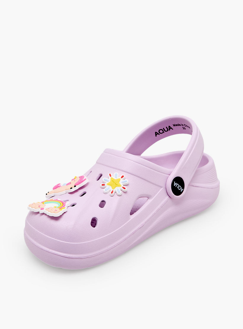 Aqua Girls Unicorn Jibbitz Clogs-girls-shoes-sandals-image-4