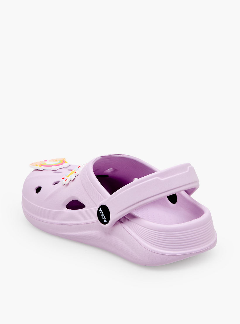 Aqua Girls Unicorn Jibbitz Clogs-girls-shoes-sandals-image-5