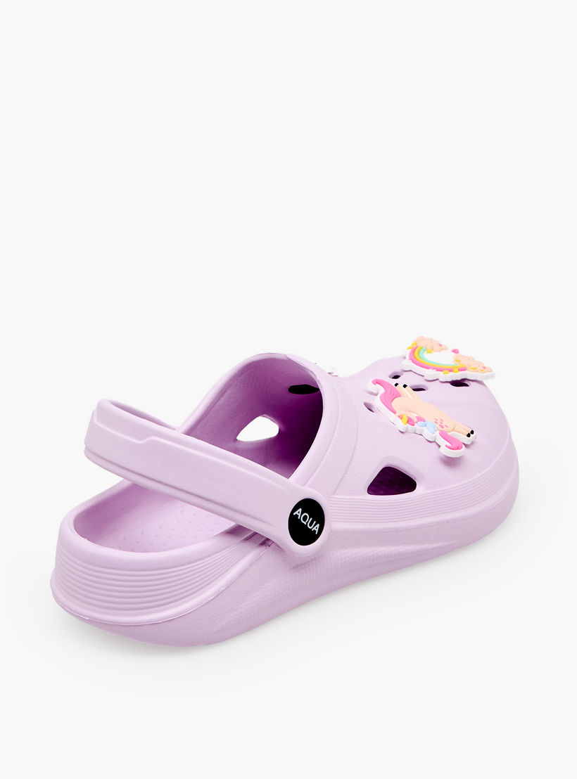 Aqua Girls Unicorn Jibbitz Clogs-girls-shoes-sandals-image-6