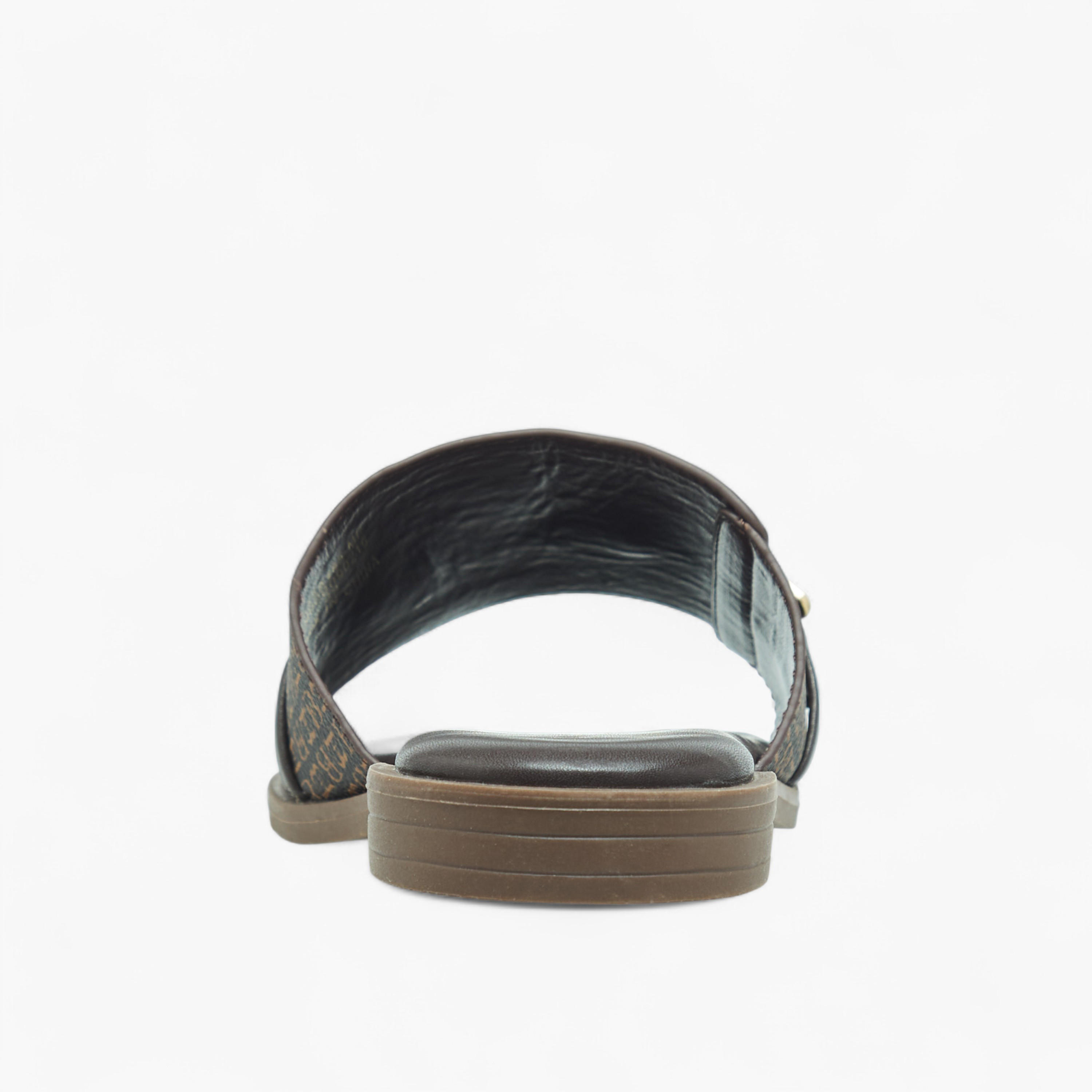 Flora Bella Monogram Print Slip-On Flat Sandals with Metal Accent-women-shoes-flats-sandals-image-5