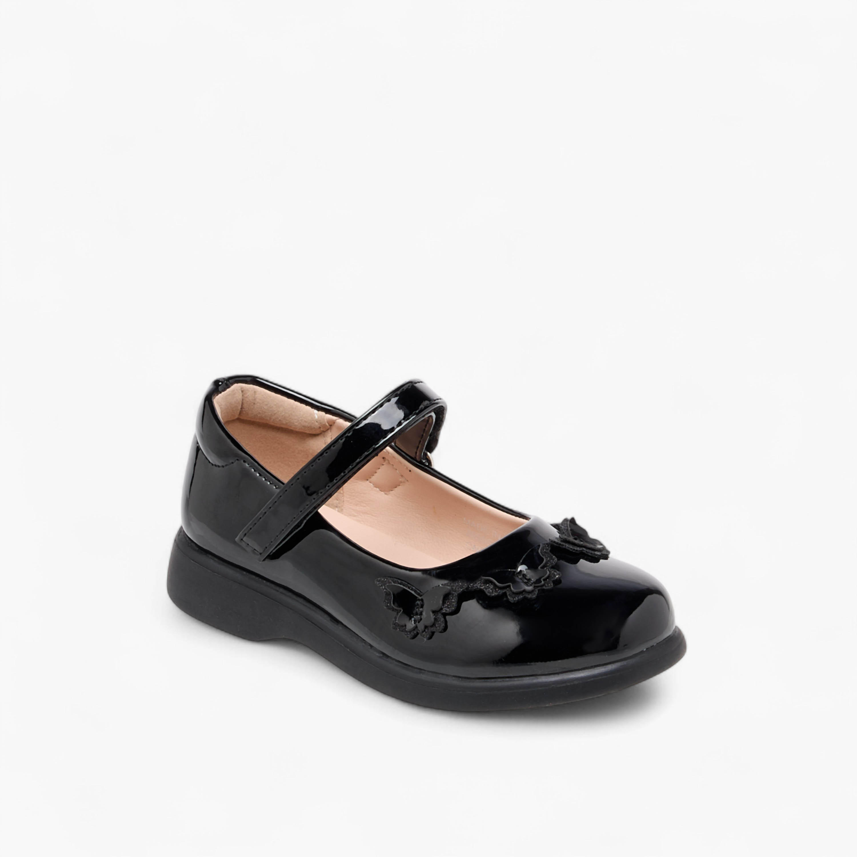 Flora Bella Butterfly Applique Mary Jane School Shoes with Hook and Loop Closure-girls-shoes-schoolshoes-image-2