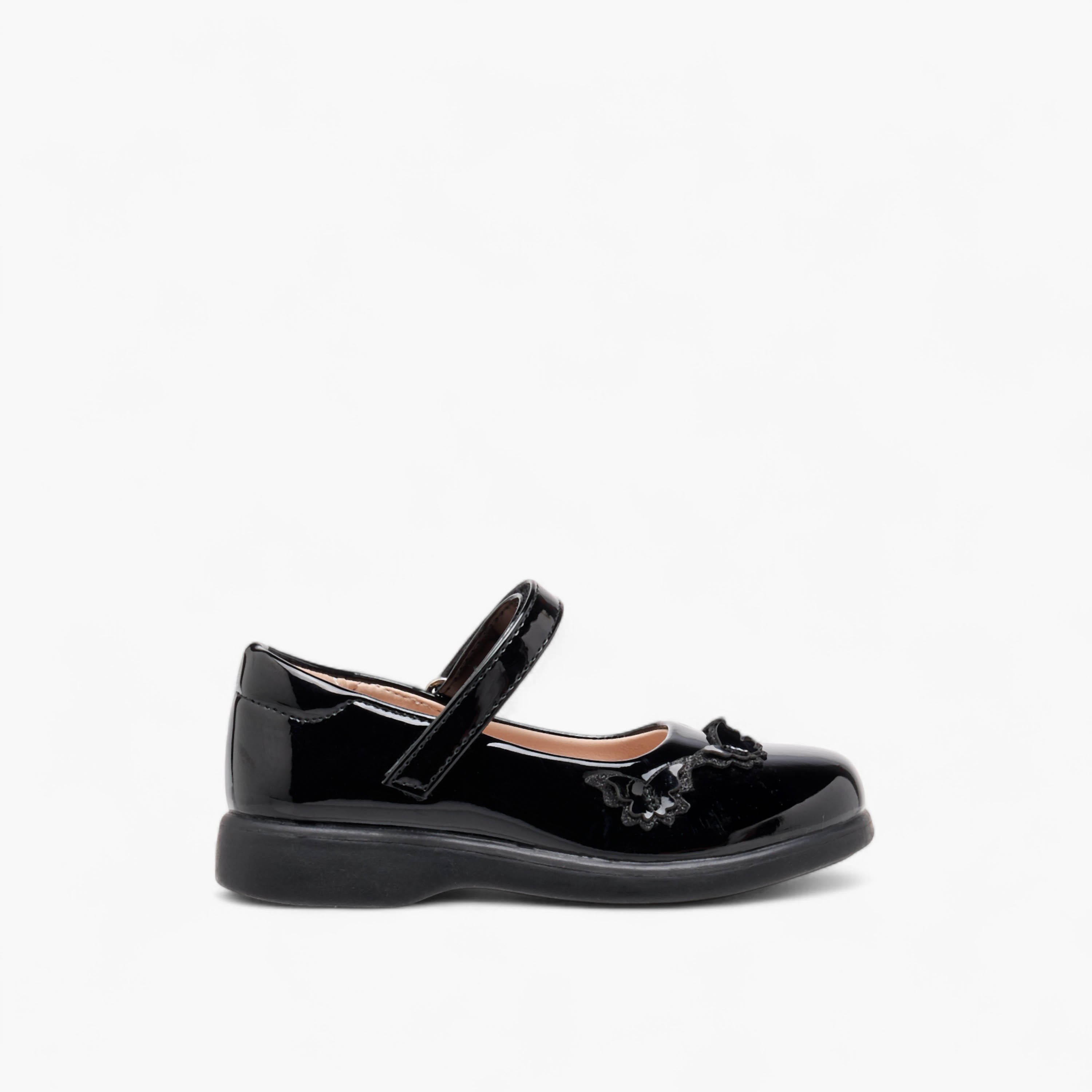 Flora Bella Butterfly Applique Mary Jane School Shoes with Hook and Loop Closure-girls-shoes-schoolshoes-image-3