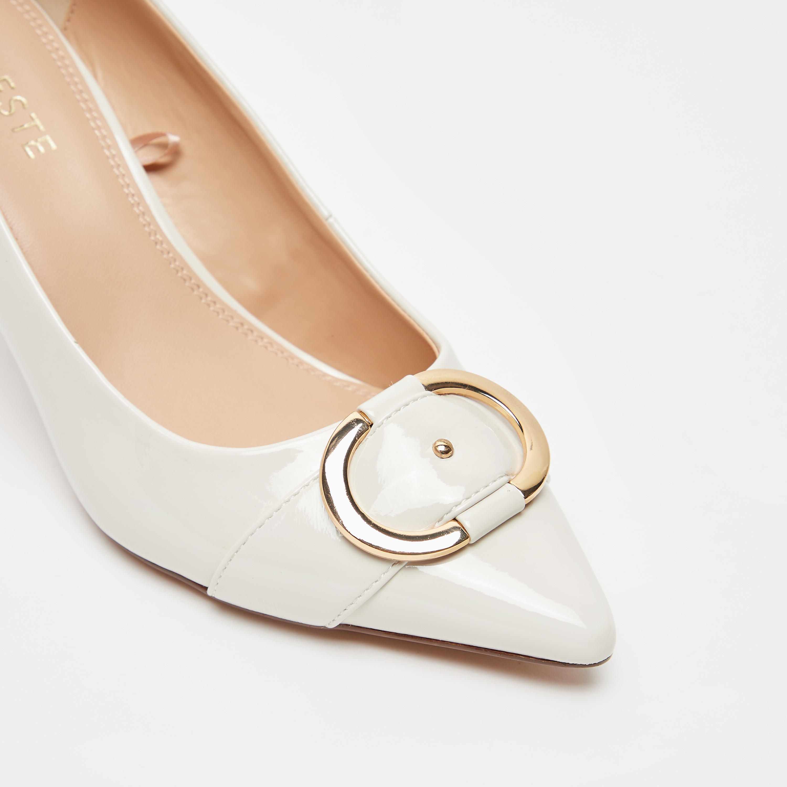 حذاء نسائي سهل الارتداء بكعب رفيع وزيّنة معدنية من سيليست-women-shoes-heels-image-4