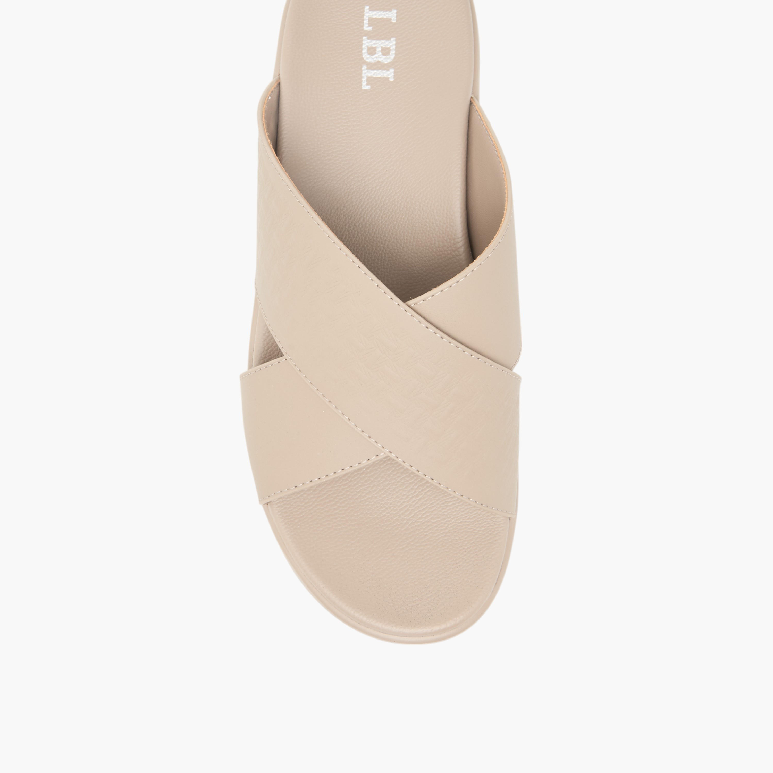 LBL by Shoexpress Textured Slip-On Cross Strap Comfort Sandals-men-shoes-sandals-image-3