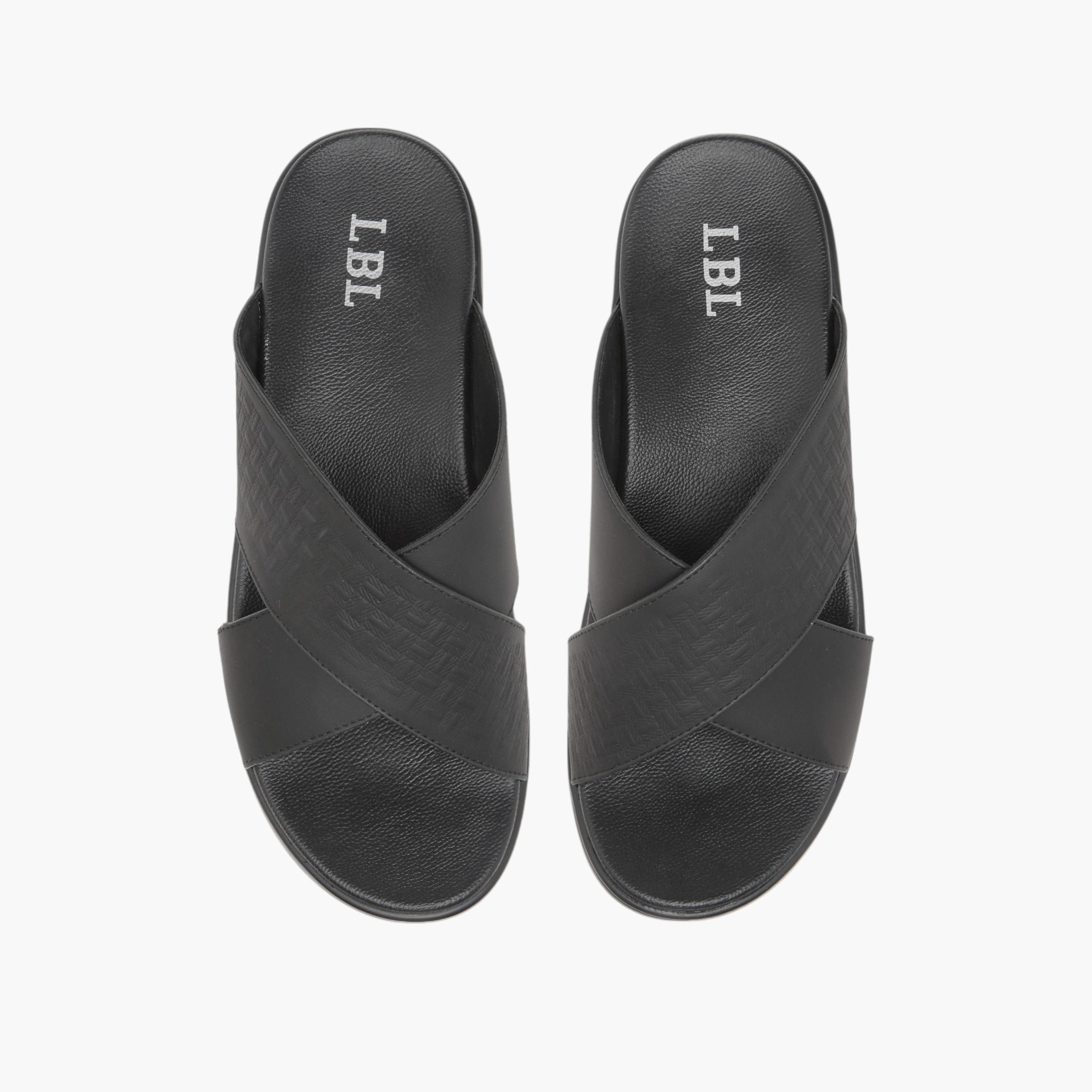 LBL by Shoexpress Textured Slip-On Cross Strap Comfort Sandals-men-shoes-sandals-image-1