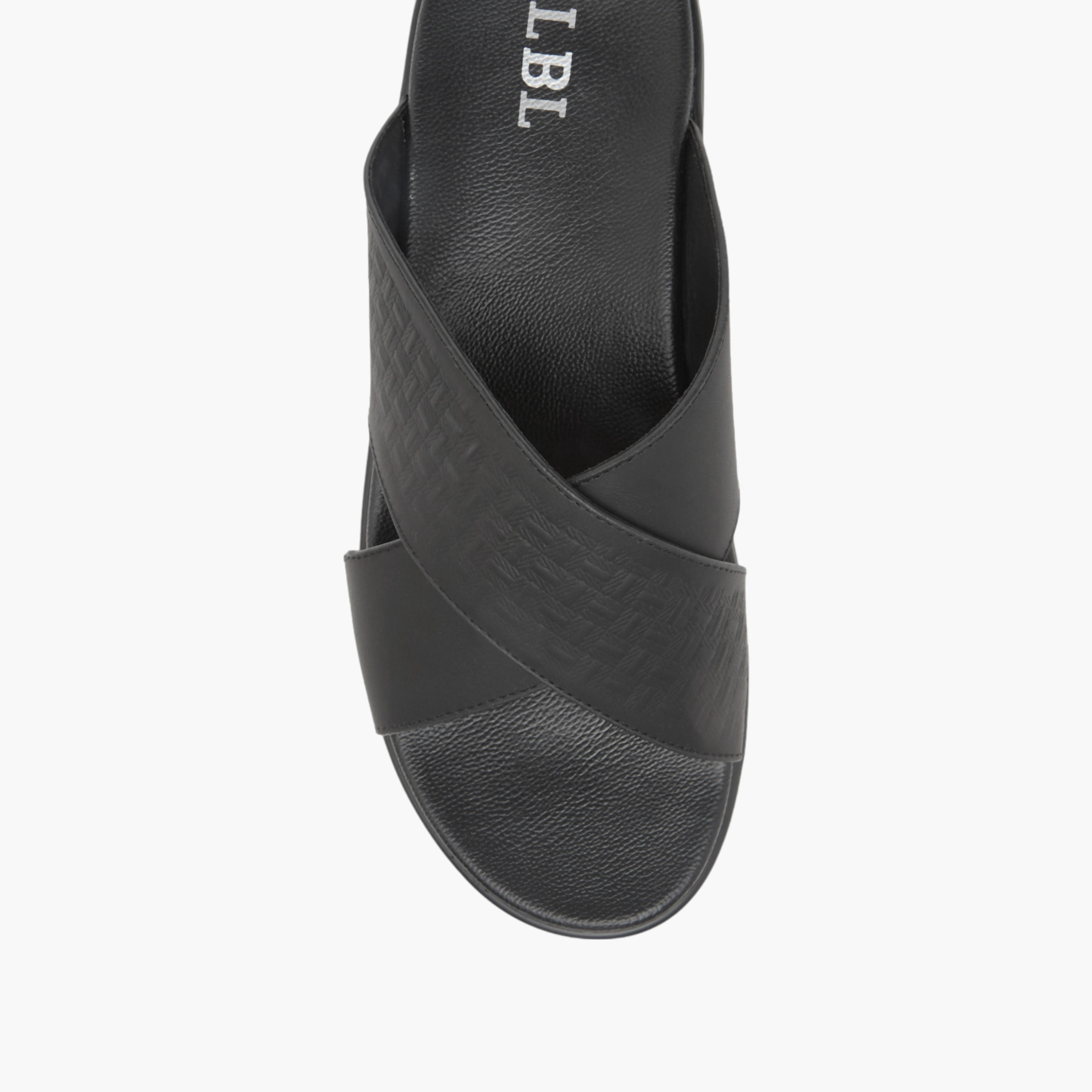 LBL by Shoexpress Textured Slip-On Cross Strap Comfort Sandals-men-shoes-sandals-image-3