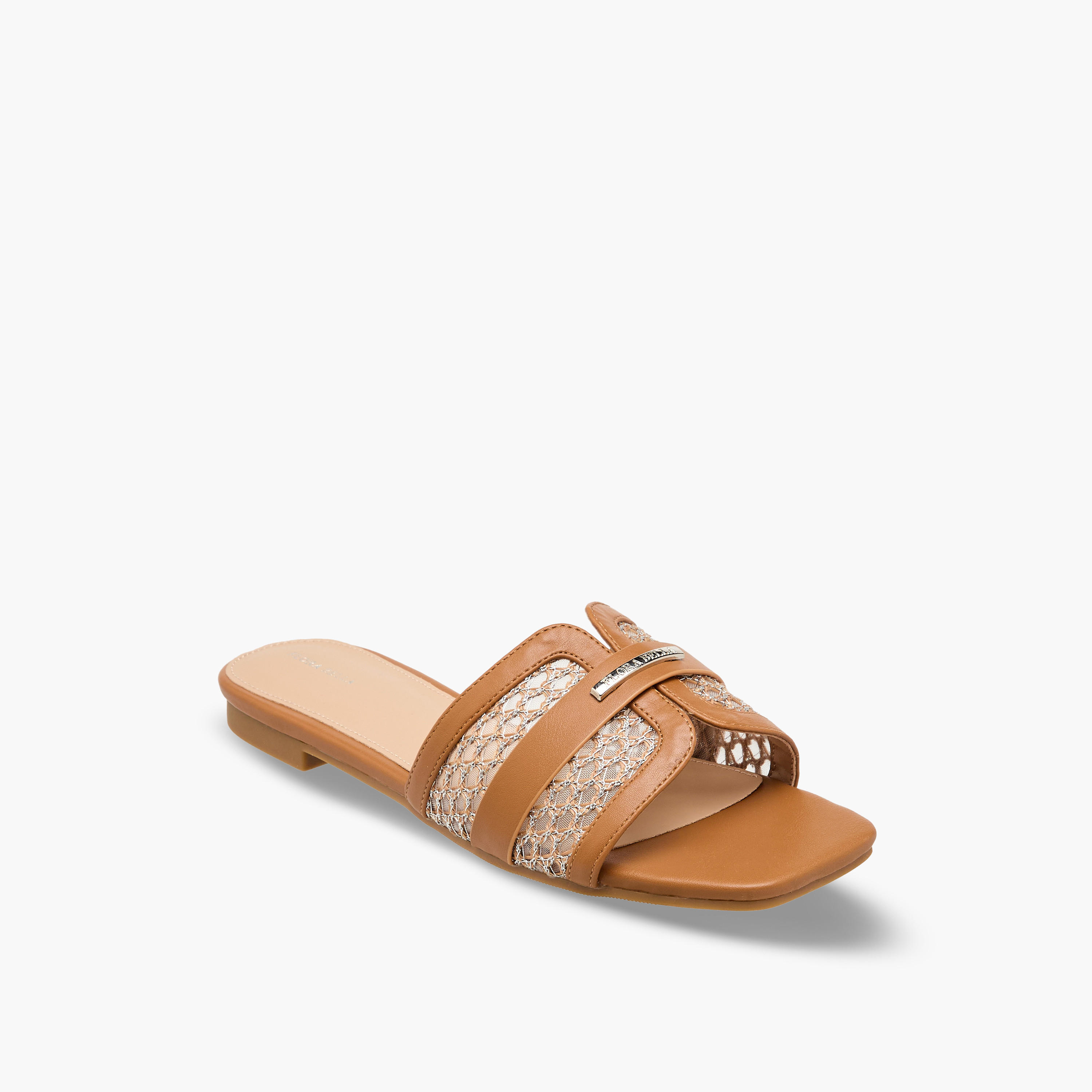 Flora Bella Women Mesh Detail Sandals-women-shoes-flats-sandals-image-2