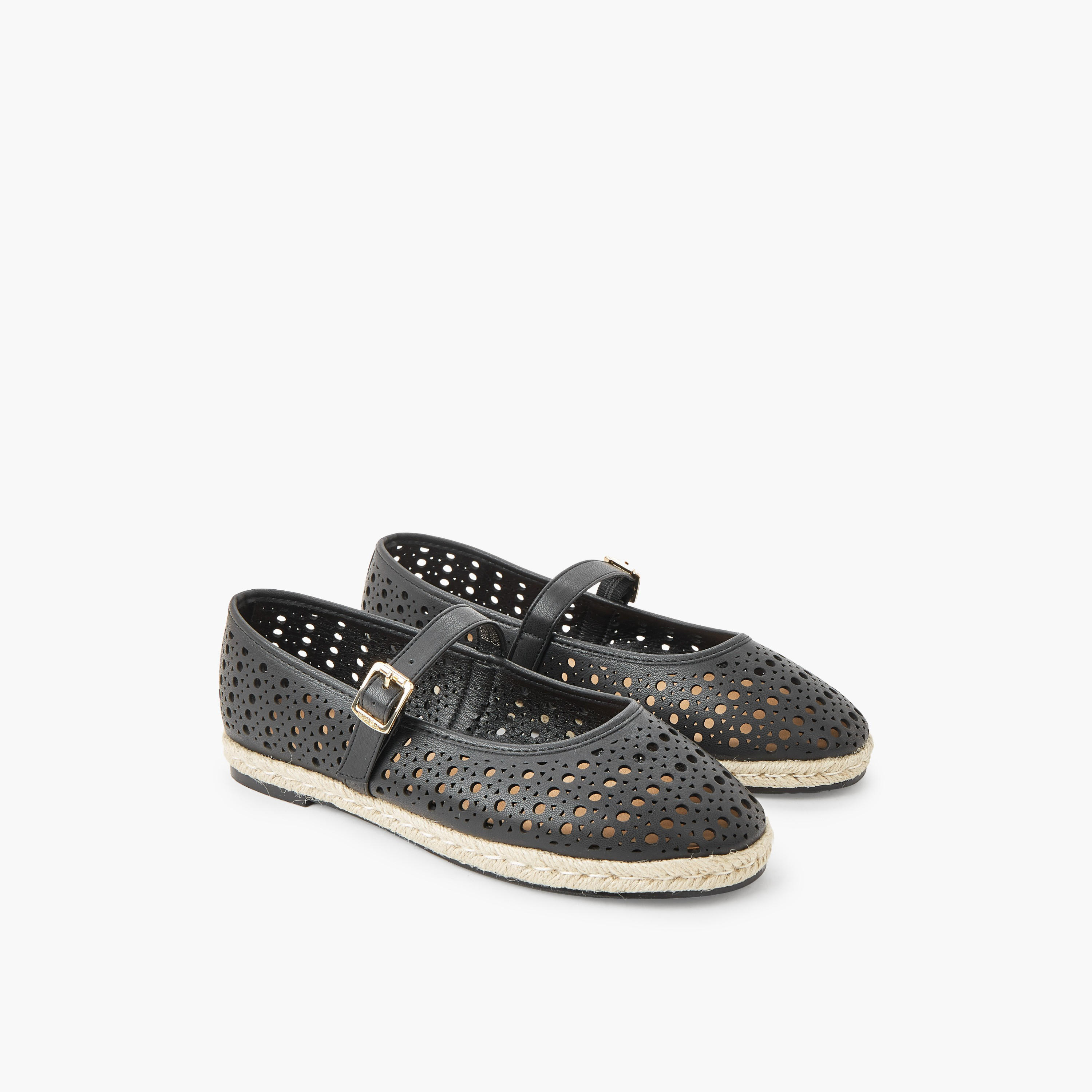 Peppermint Women Perforated Detail Espadrille Mary Jane Shoes-women-shoes-flats-espadrilles-image-1