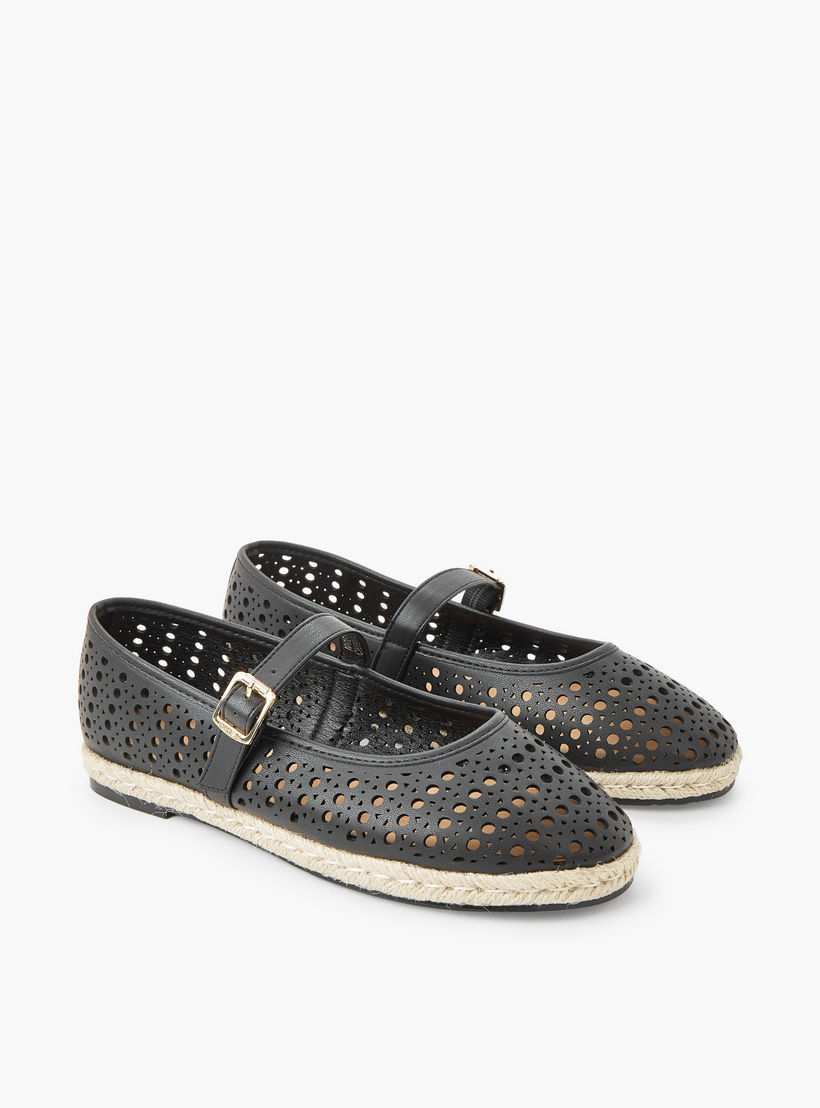 Peppermint Women Perforated Detail Espadrille Mary Jane Shoes-women-shoes-flats-espadrilles-image-1