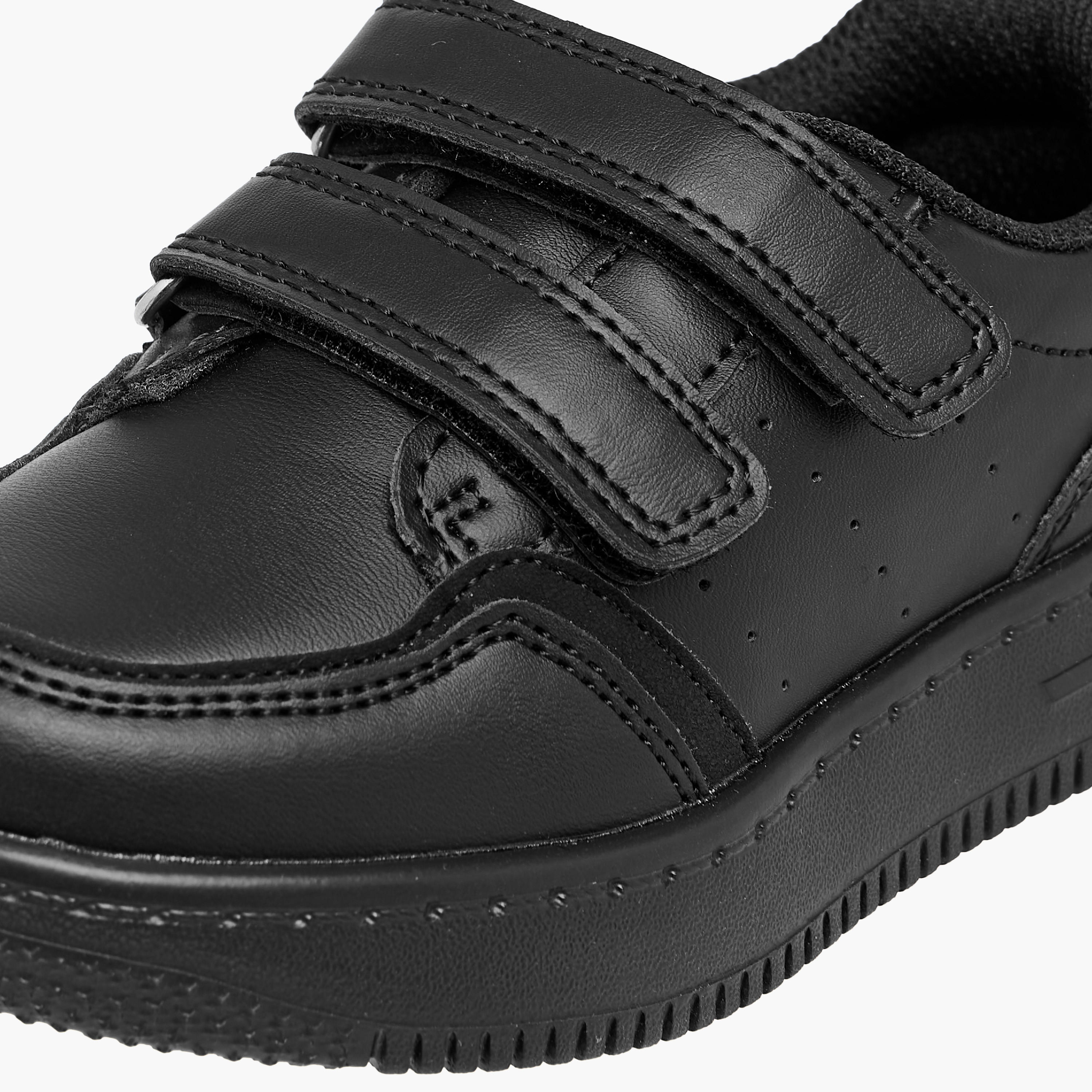 LBL by Shoexpress Perforated School Shoes with Hook and Loop Closure-girls-shoes-schoolshoes-image-4
