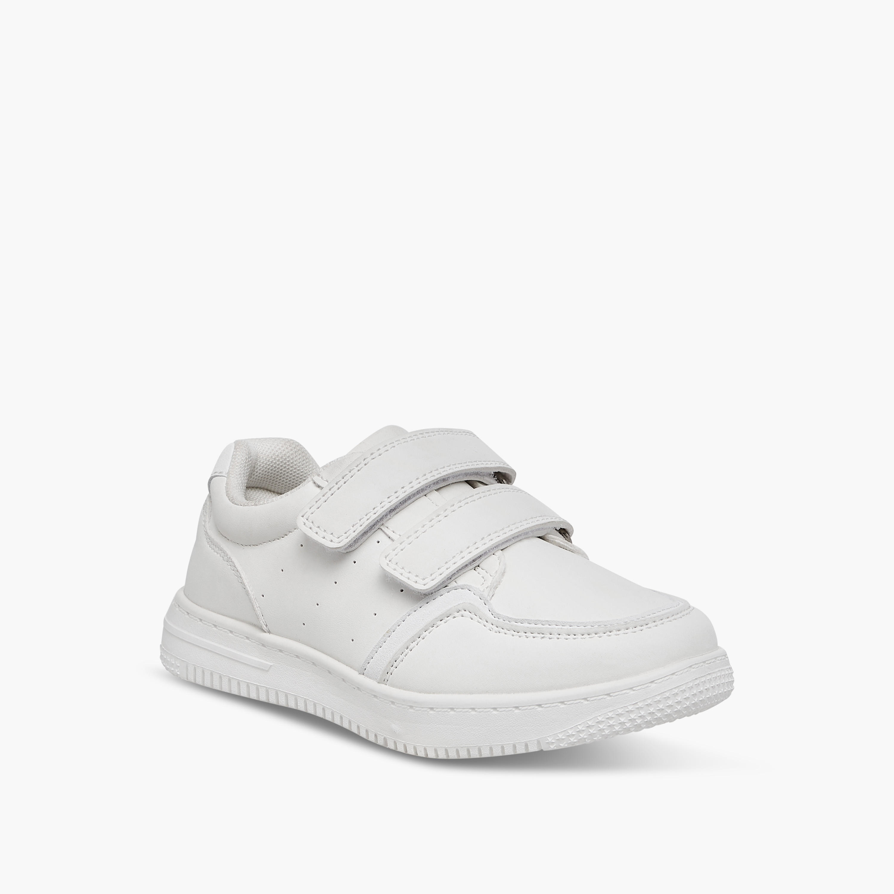 LBL by Shoexpress Panelled School Shoes with Hook and Loop Closure-girls-shoes-schoolshoes-image-2