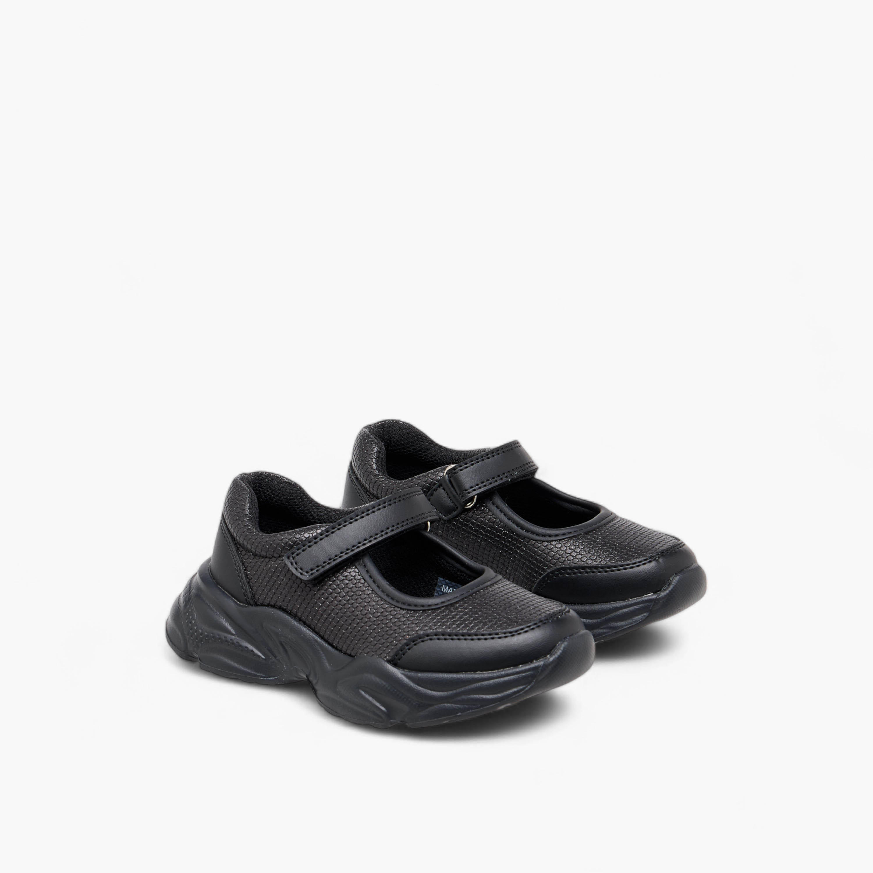 حذاء مدرسي ماري جين بارز الملمس بشريط إغلاق لاصق من فلورا بيلا-girls-shoes-schoolshoes-image-1
