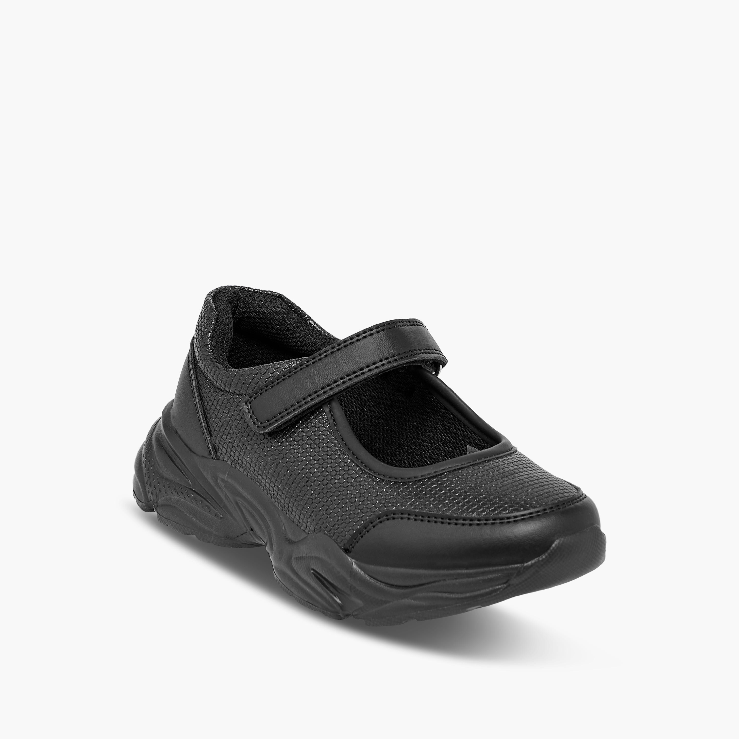 Flora Bella Textured Mary Jane School Shoes with Hook and Loop Closure-girls-shoes-schoolshoes-image-2