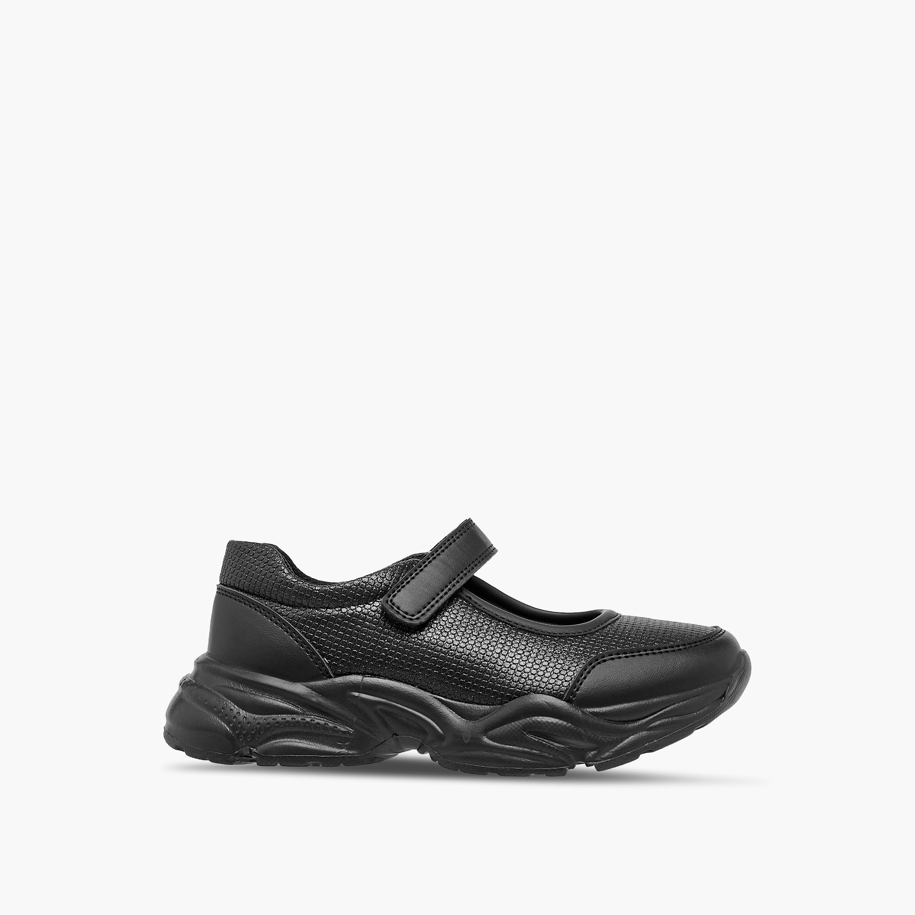Flora Bella Textured Mary Jane School Shoes with Hook and Loop Closure-girls-shoes-schoolshoes-image-3