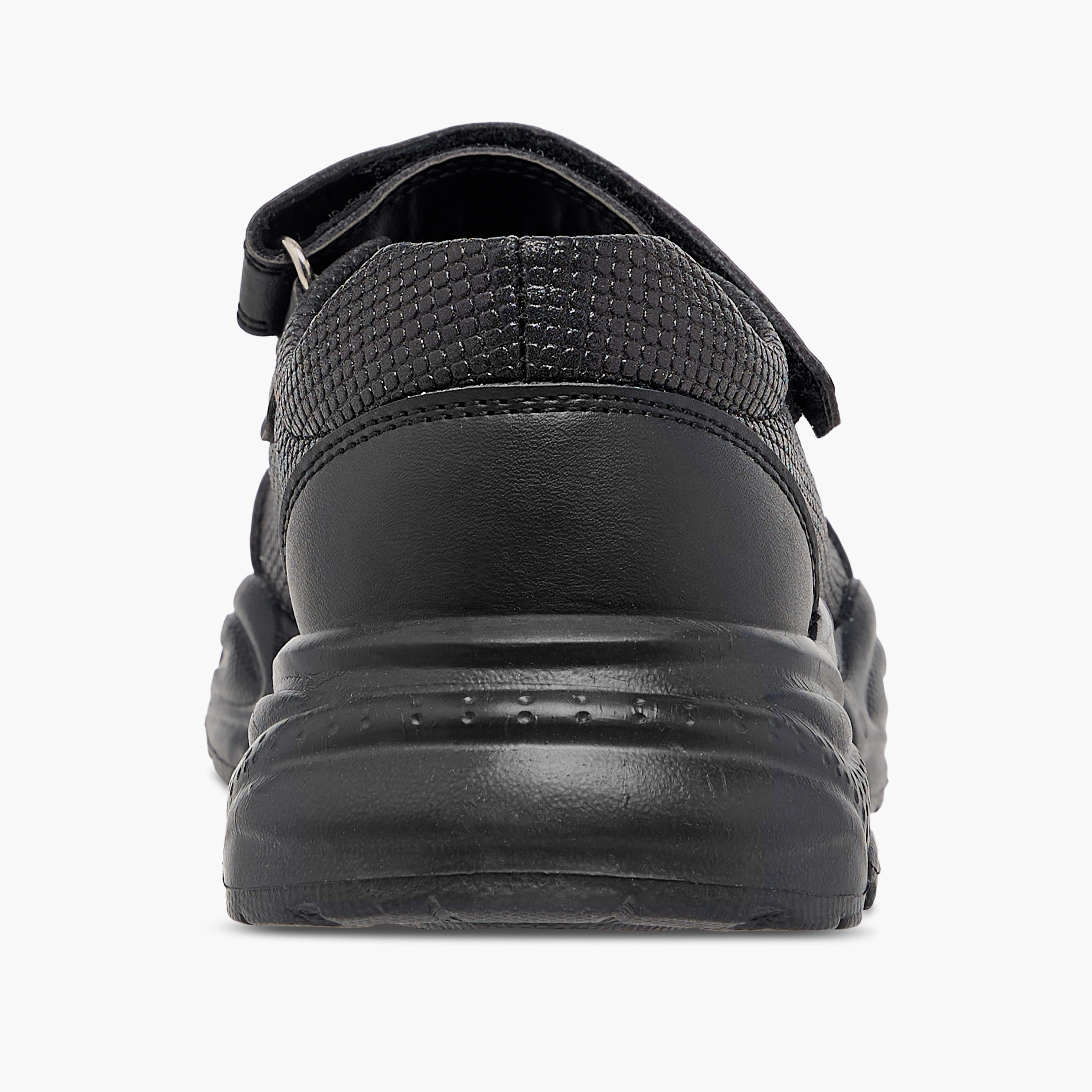 Flora Bella Textured Mary Jane School Shoes with Hook and Loop Closure-girls-shoes-schoolshoes-image-5