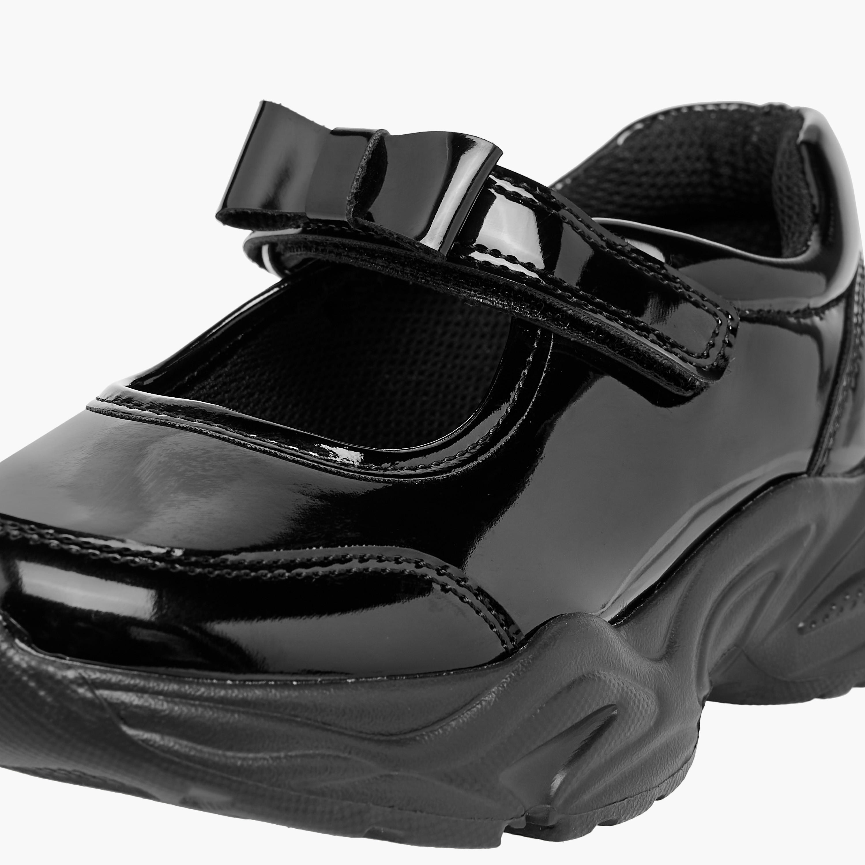 Flora Bella Bow Detail Mary Jane School Shoes with Hook and Loop Closure-girls-shoes-schoolshoes-image-6