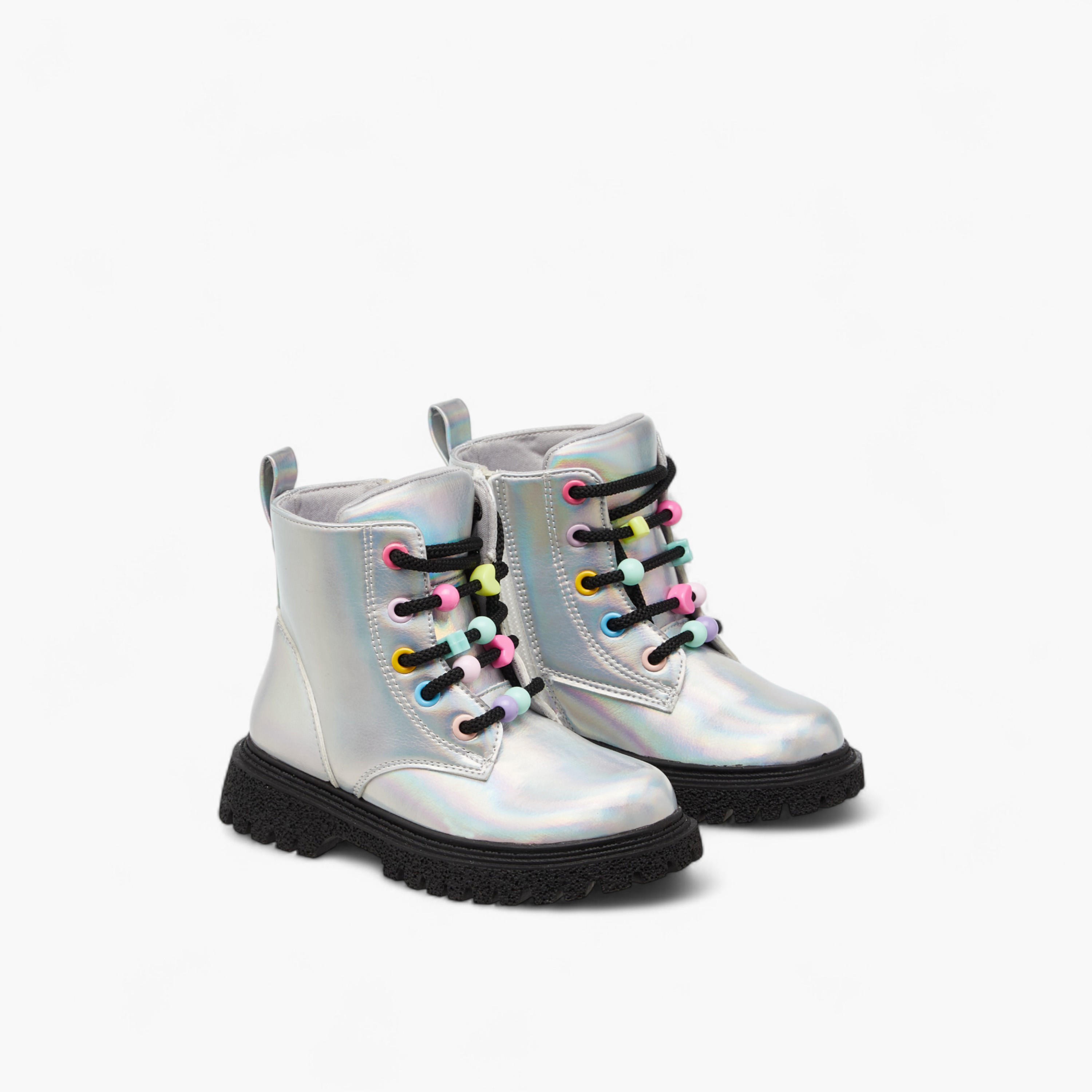 Flora Bella Panelled Boots with Zip Closure-girls-shoes-boots-image-1