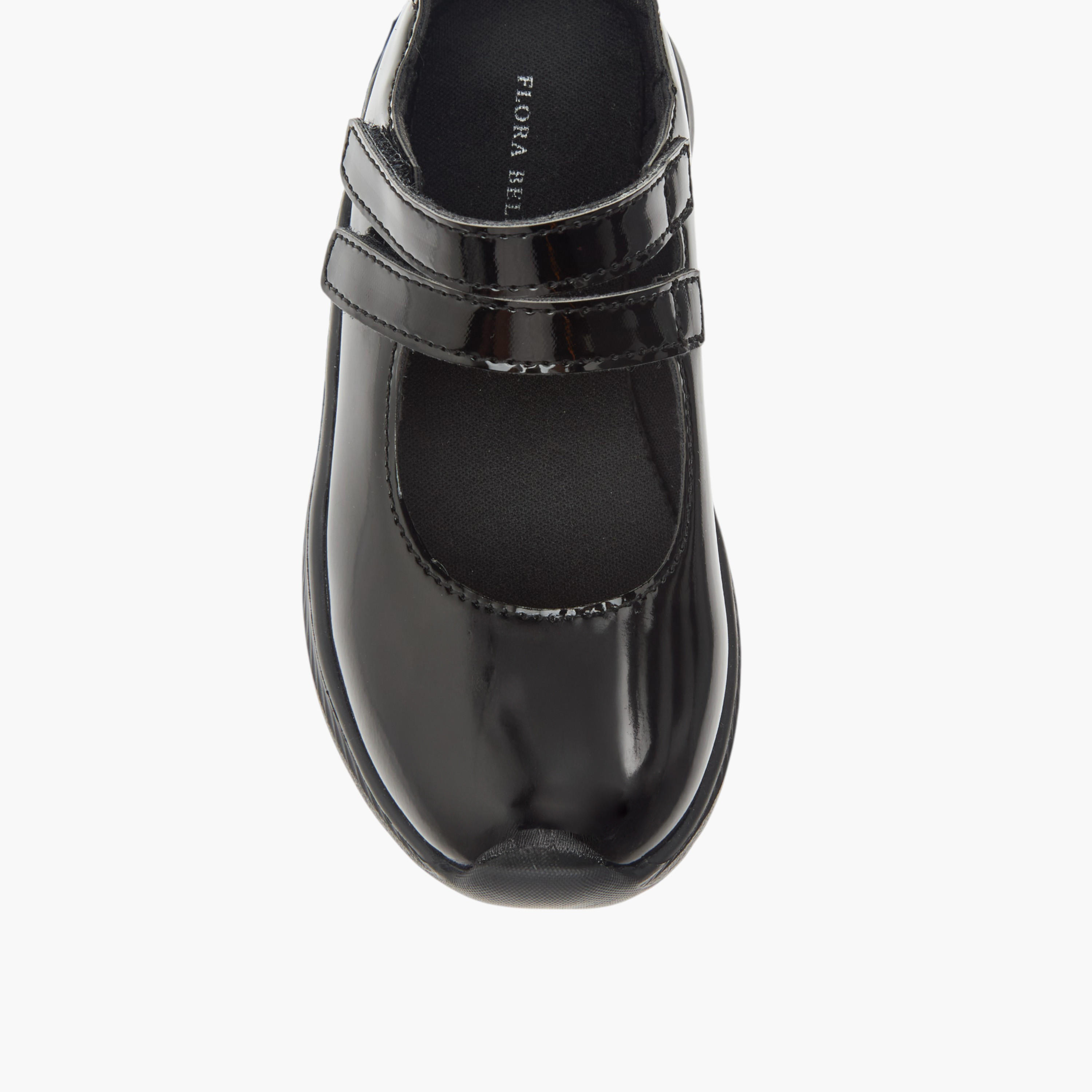Flora Bella Solid Mary Jane School Shoes with Hook and Loop Closure-girls-shoes-schoolshoes-image-4