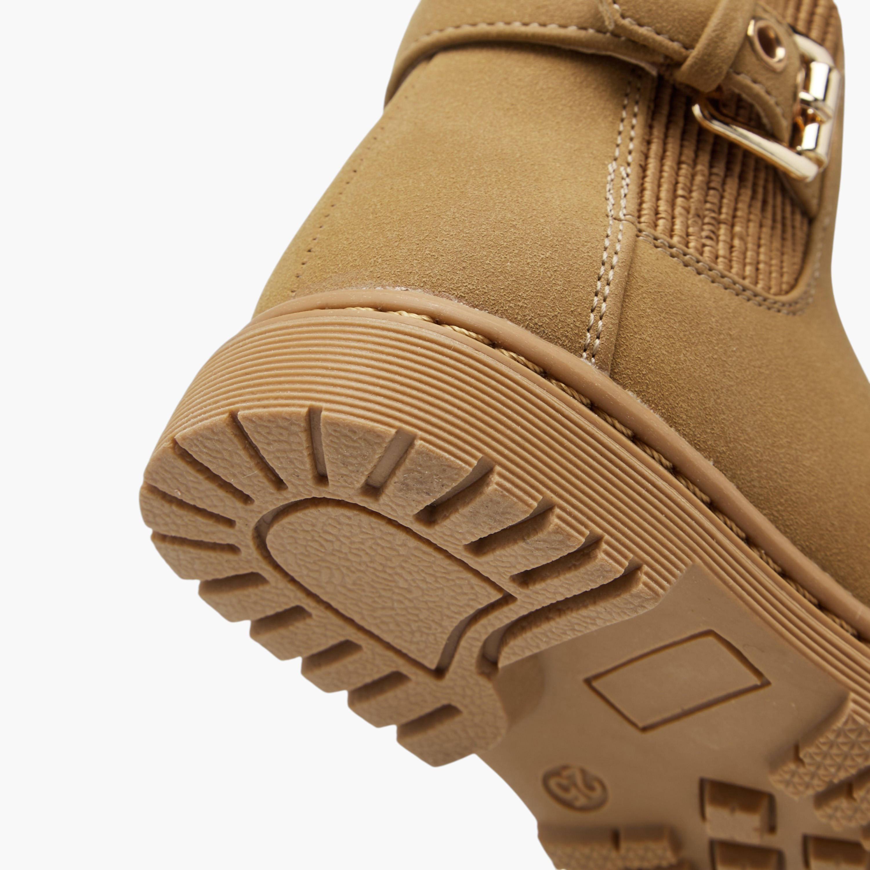 Flora Bella Solid Boots with Zip Closure and Buckle Detail-girls-shoes-boots-image-5