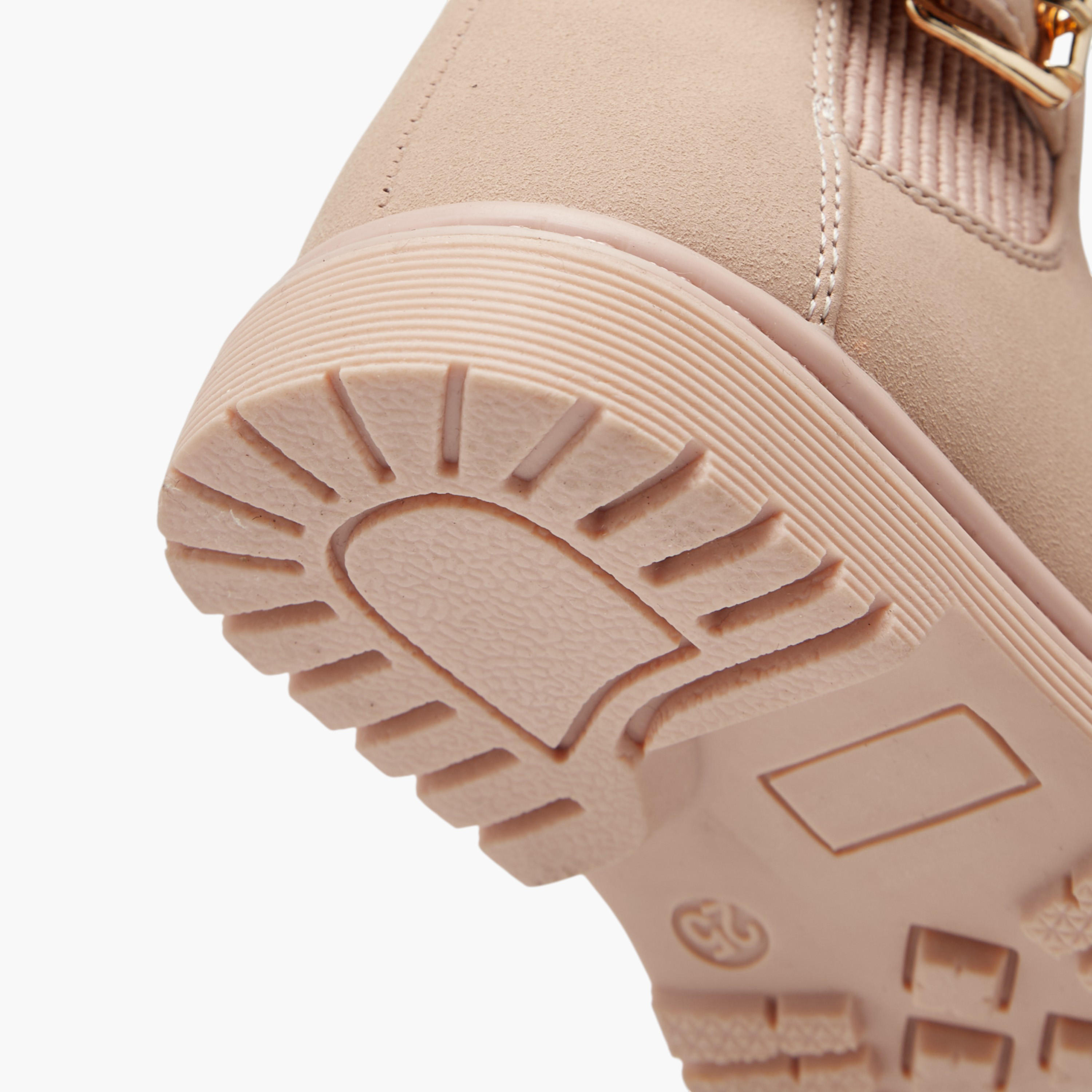 Flora Bella Solid Boots with Zip Closure and Buckle Detail-girls-shoes-boots-image-5