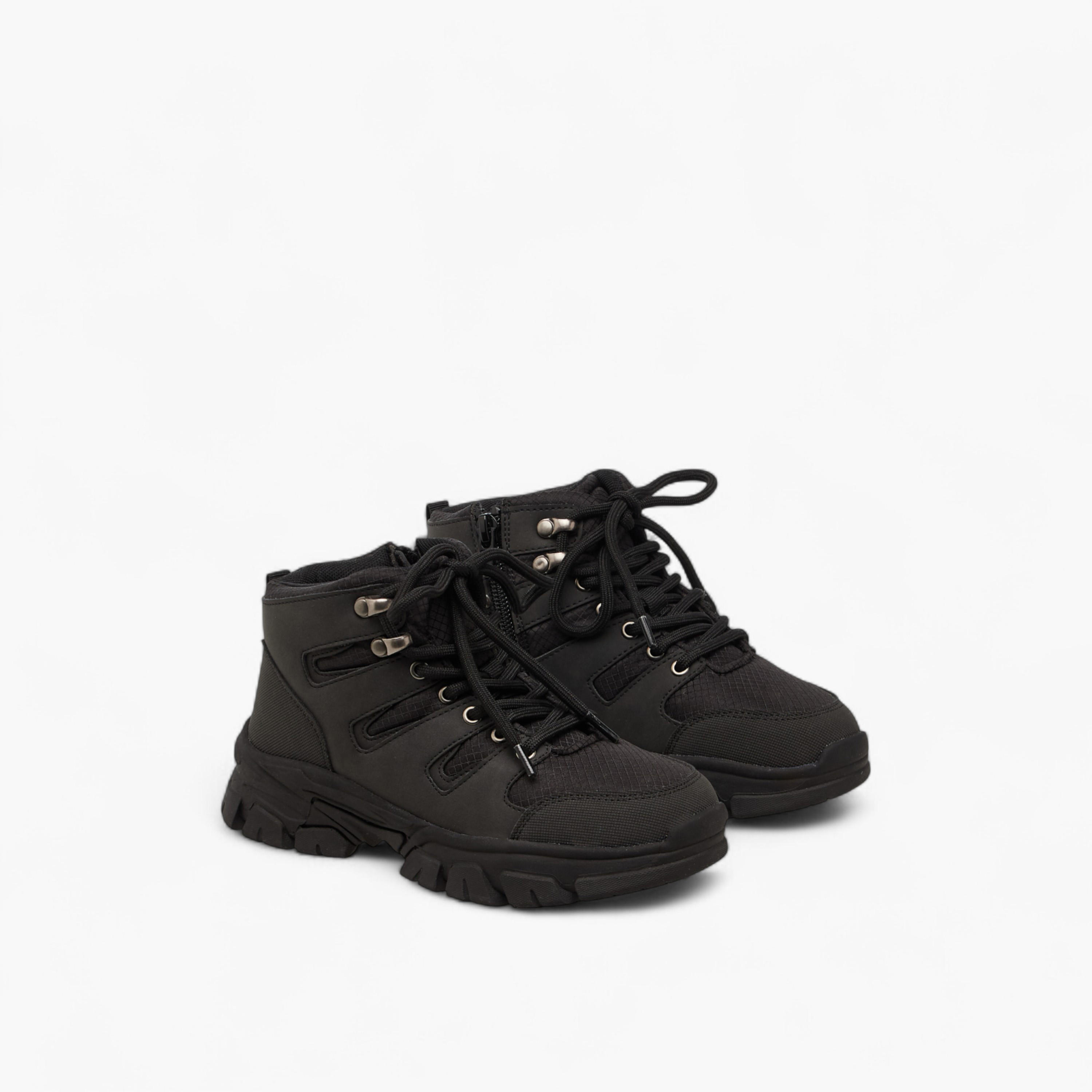 LBL by Shoexpress Panelled Boots with Zip Closure-boys-shoes-boots-image-1