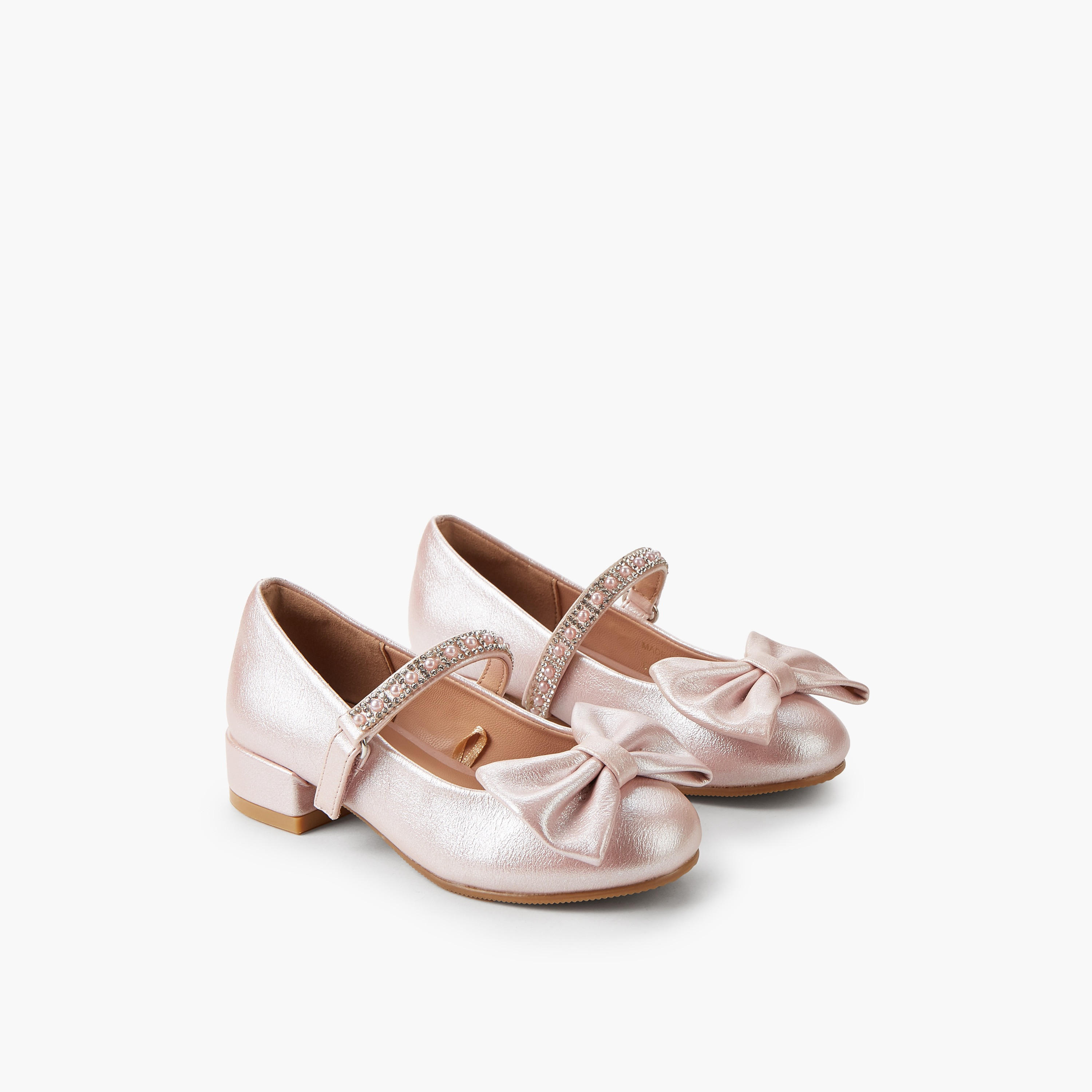 حذاء ماري جين مزين بفيونكة للبنات من سيليست-girls-shoes-maryjanes-image-1
