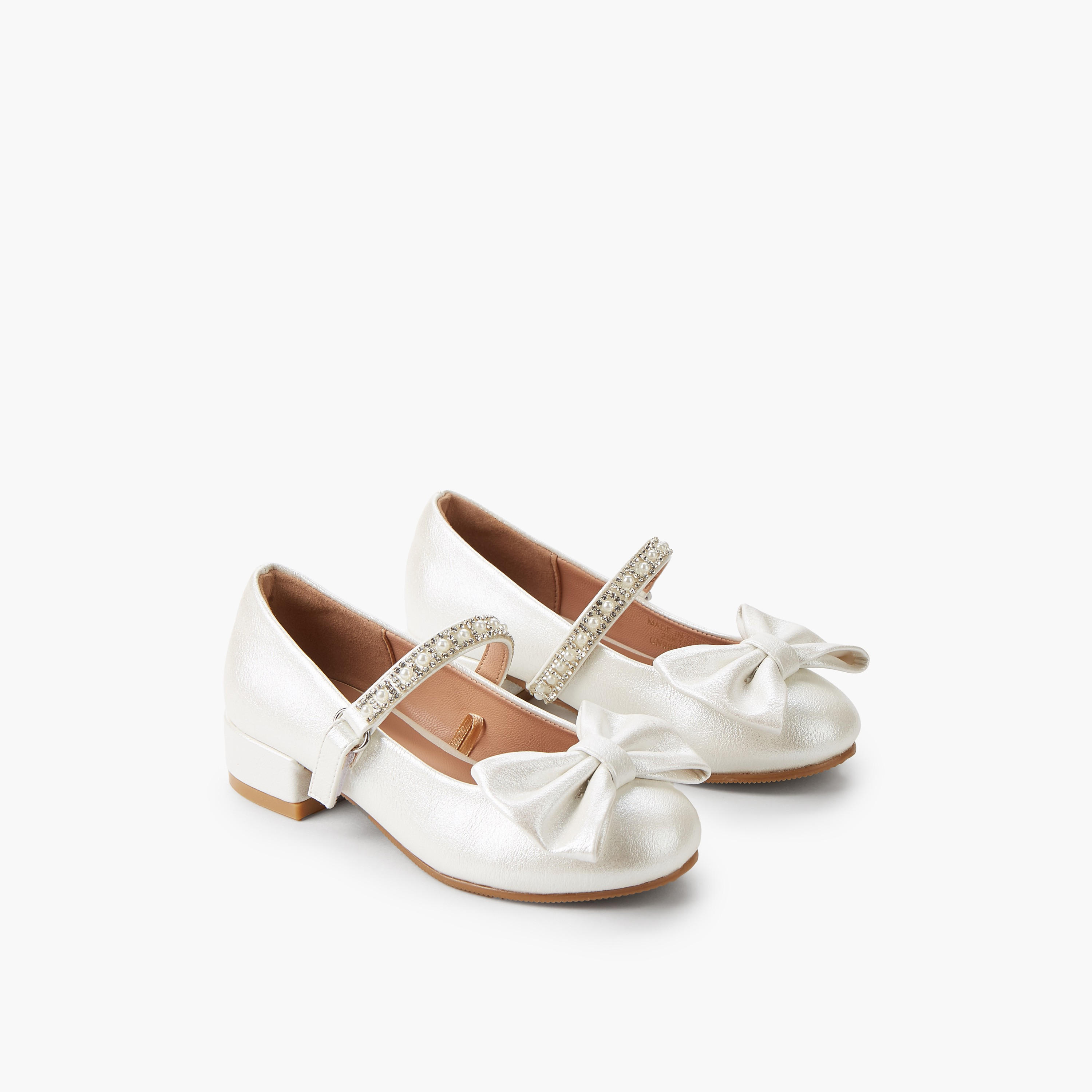 Celeste Girls Bow Embellished Mary Jane Shoes-girls-shoes-maryjanes-image-1